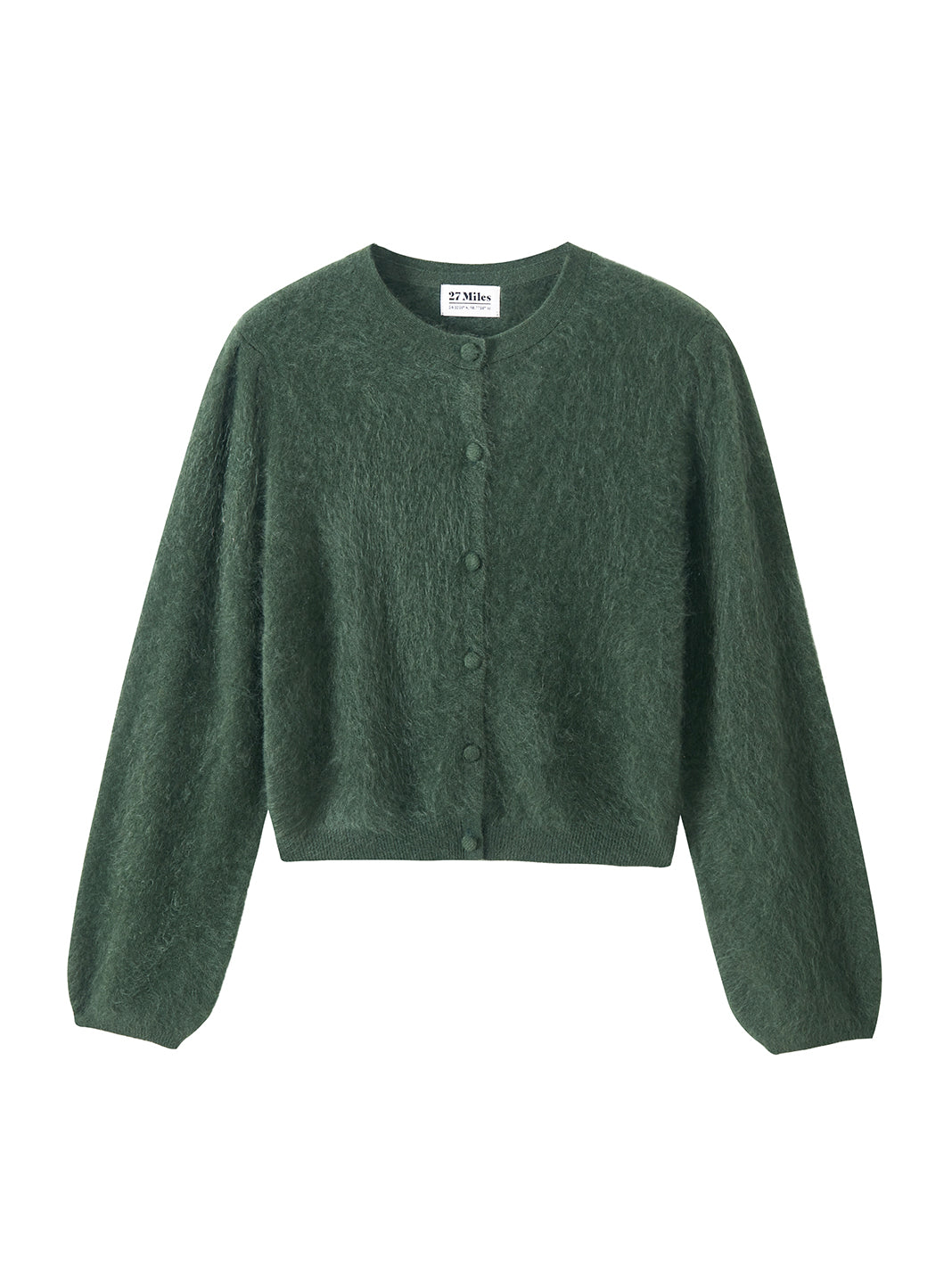 Ivy Brush Cashmere Lantern Sleeve Cardigan