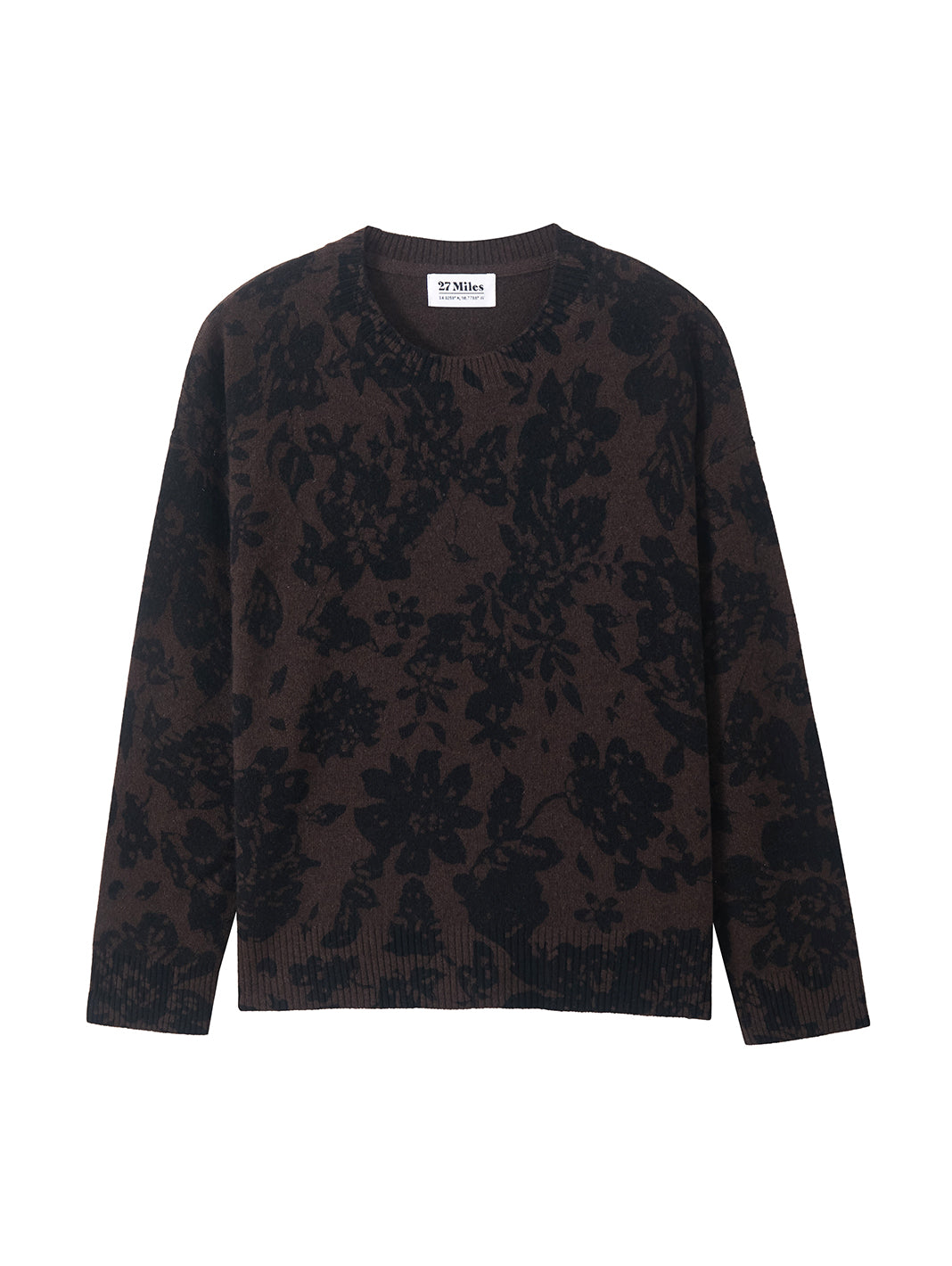 Tinsley Cashmere Floral Print Crew Neck Pullover