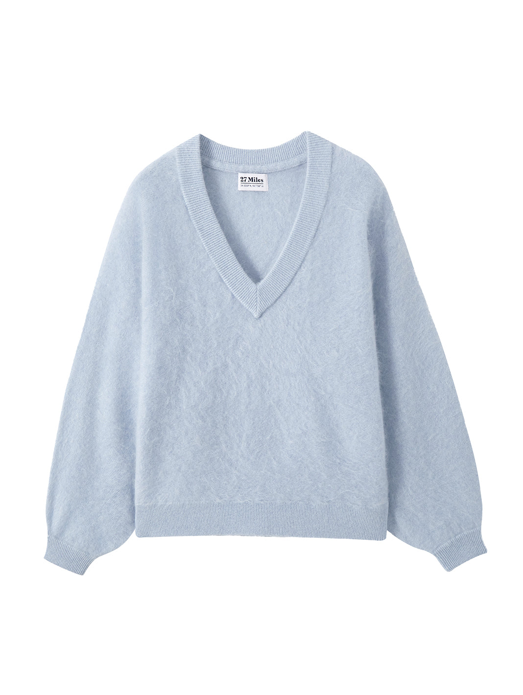 Sue Fuzzy Cashmere V Neck Pullover