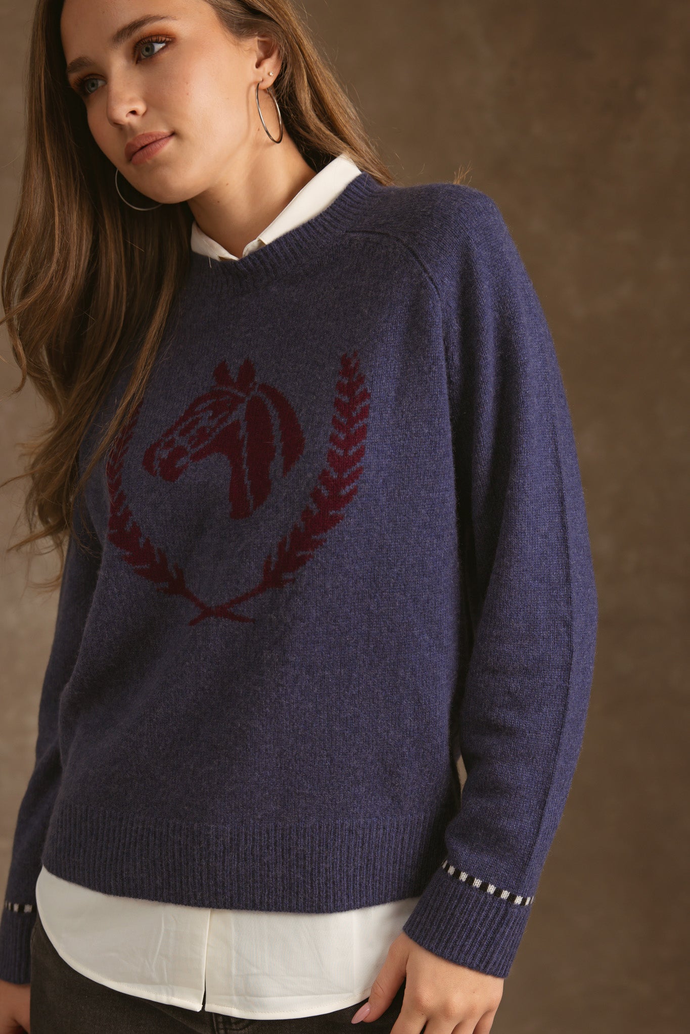 Colt Cashmere Sweater with Horse Graphic
