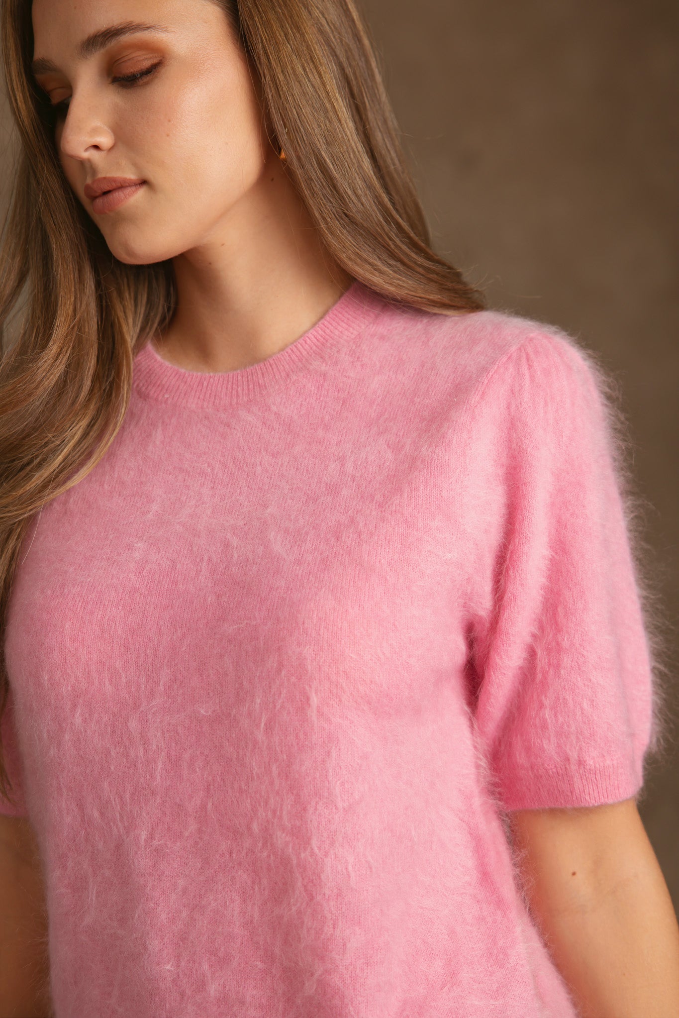 Bren Cashmere  Short Sleeve Crew