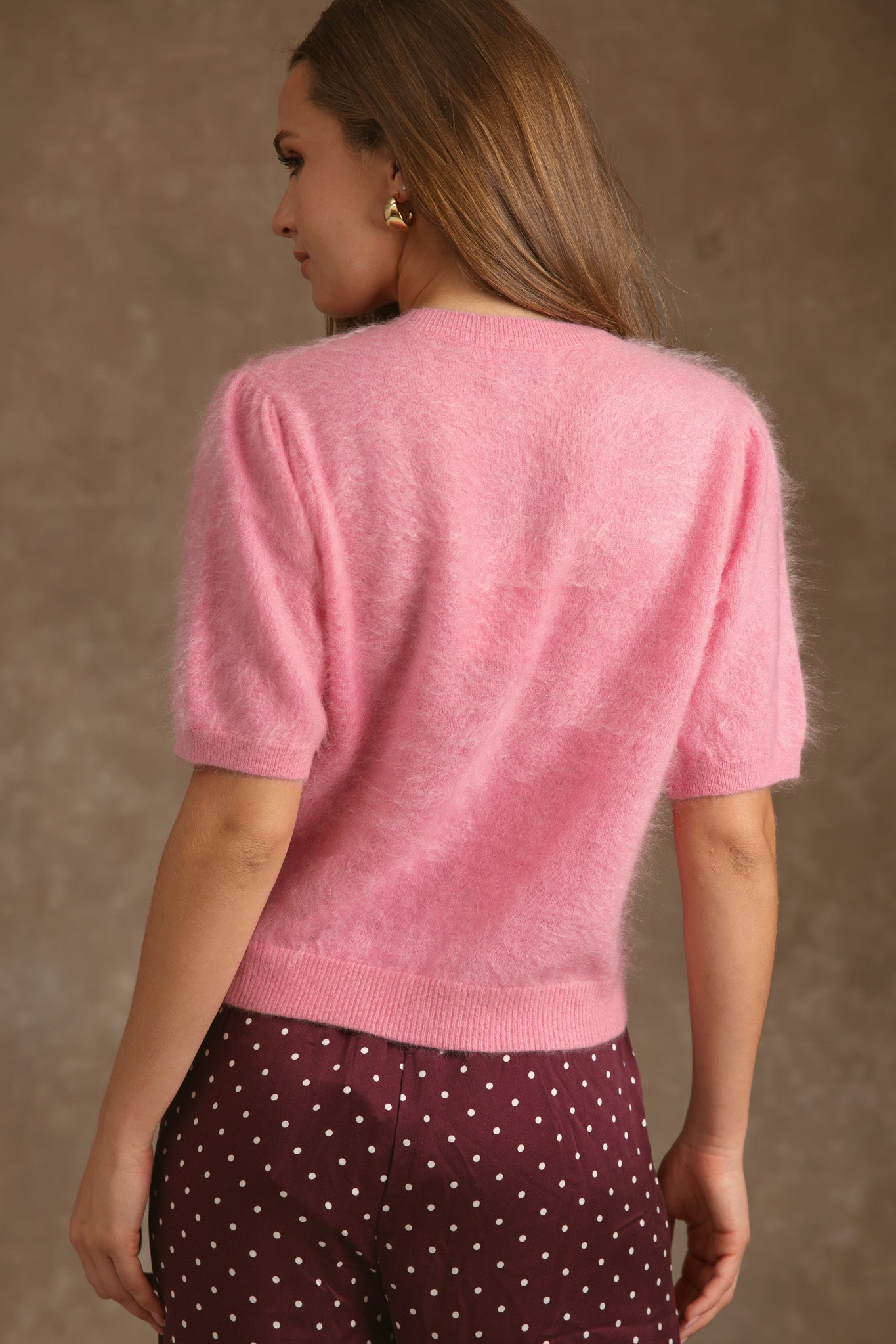 Bren Cashmere  Short Sleeve Crew