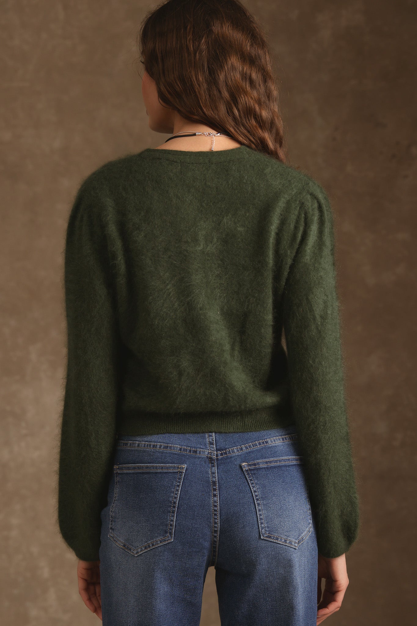 Ivy Brush Cashmere Lantern Sleeve Cardigan