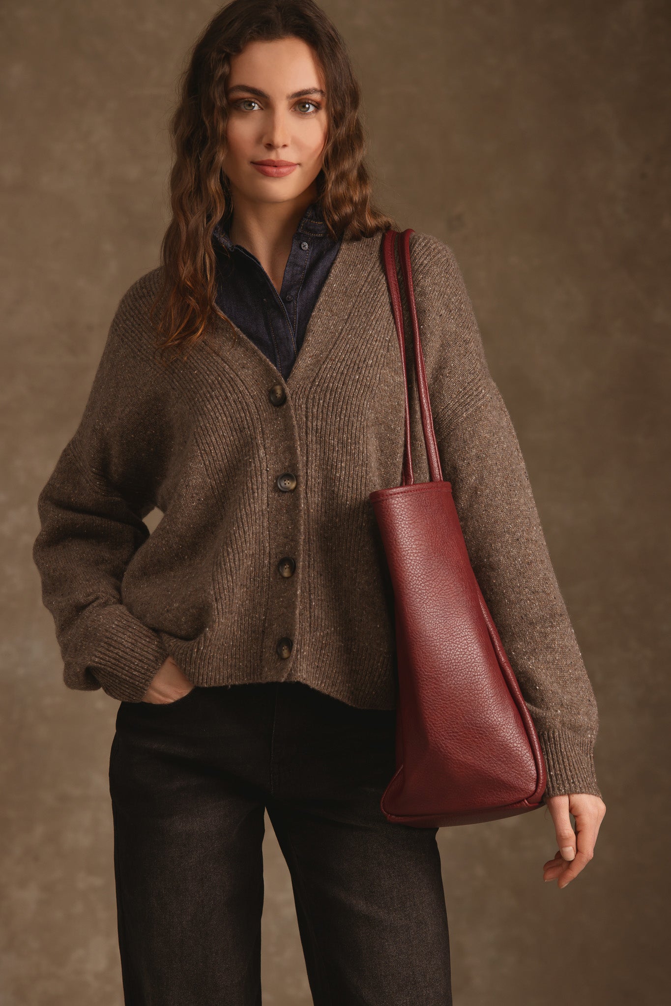 Noriko Cashmere Cardigan with Horse Shoe Graphic