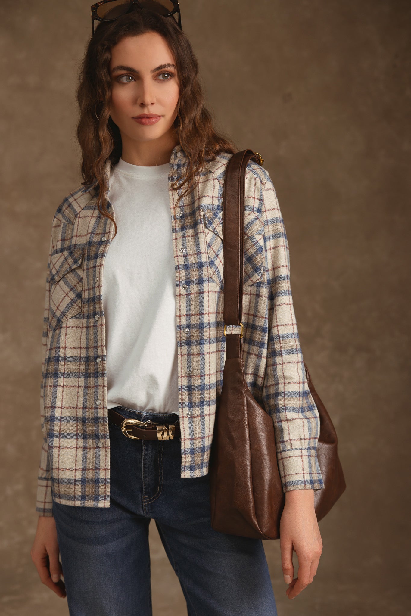 Selva Cotton Western Plaid Shirt