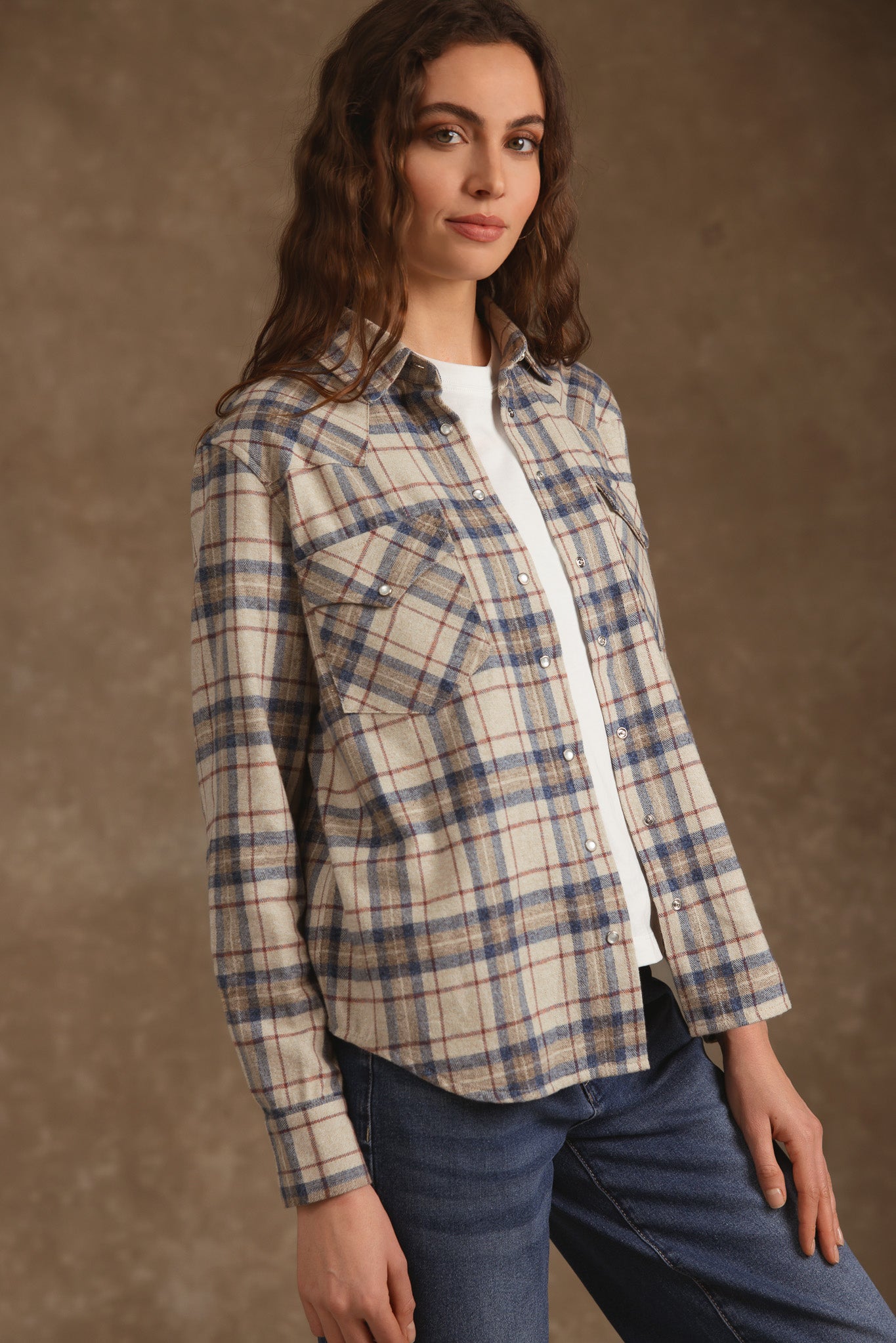 Selva Cotton Western Plaid Shirt