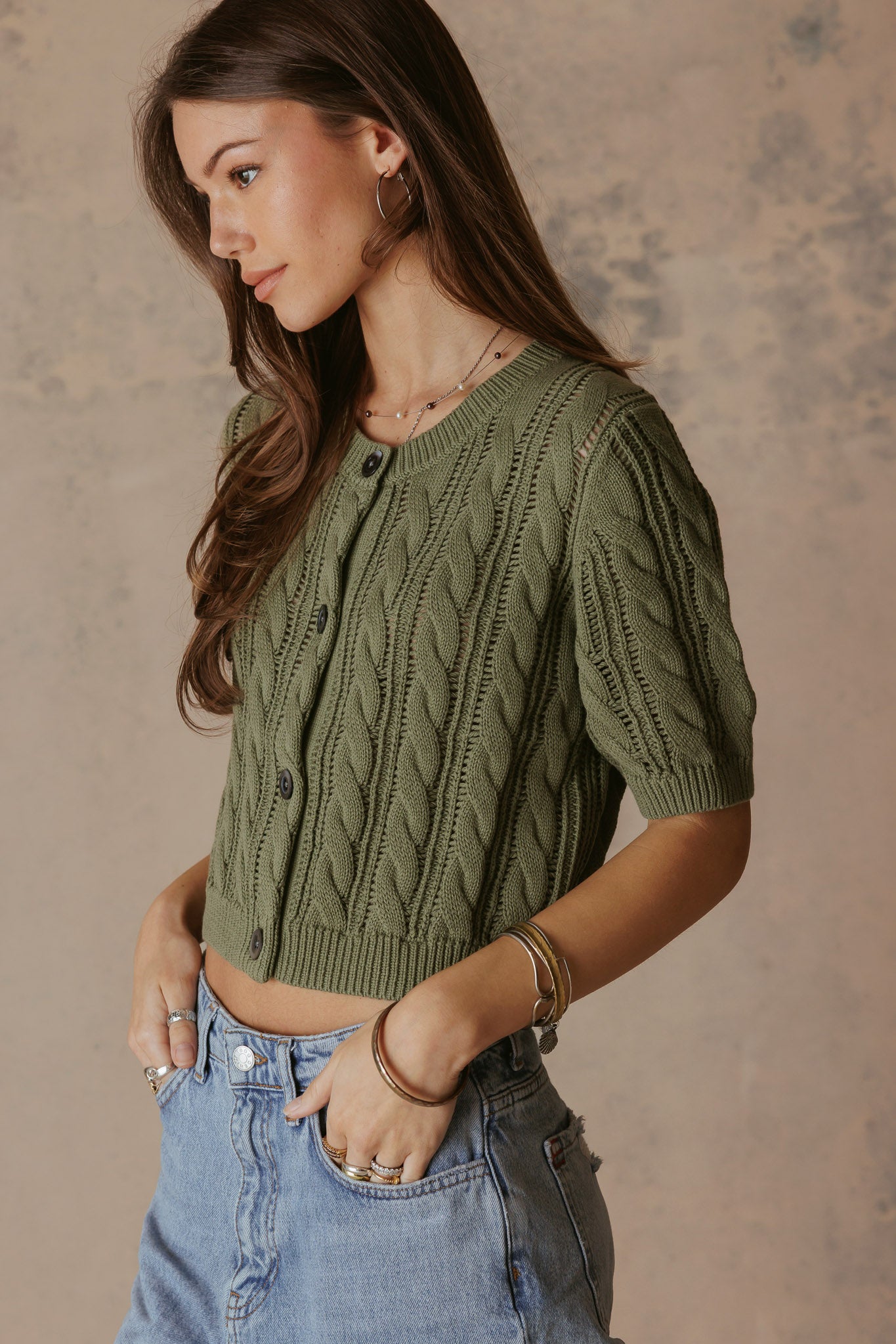 Bridey Cotton Short Sleeve Cardigan