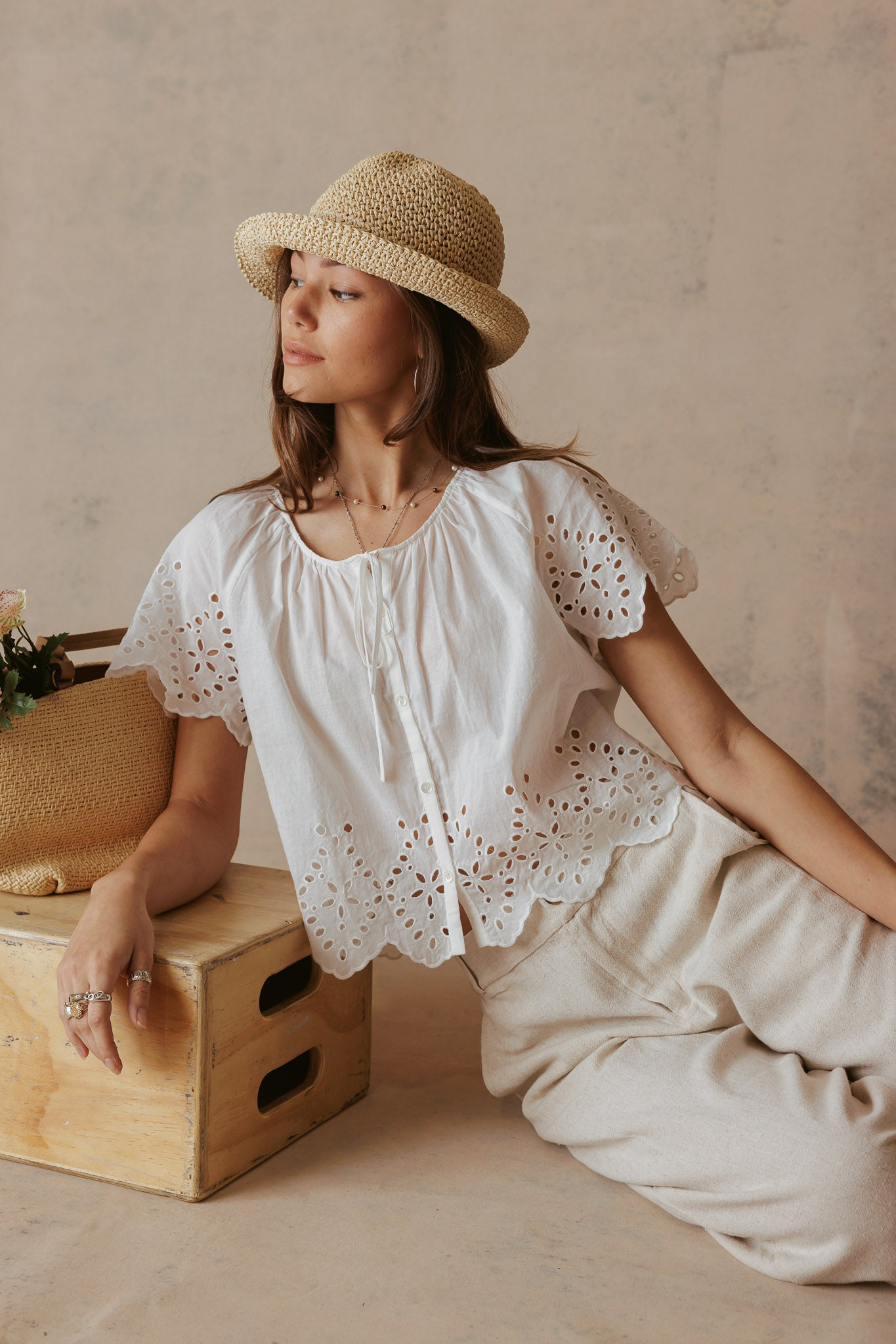 Azalea Short Sleeve Cropped Top