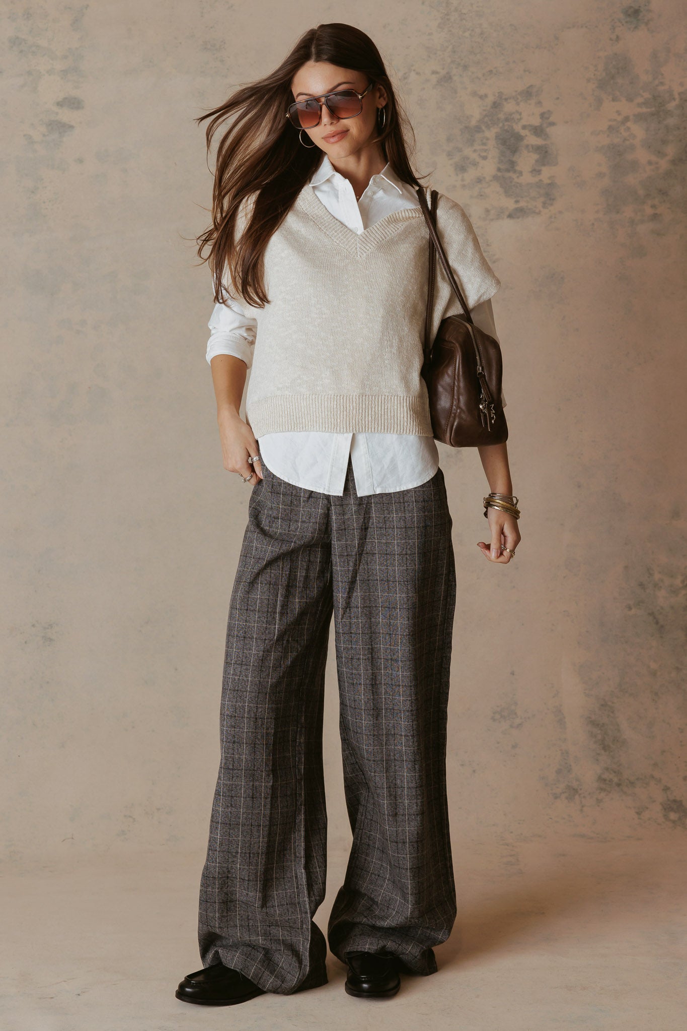 Baria Slub Linen Silk Blend V Neck Top