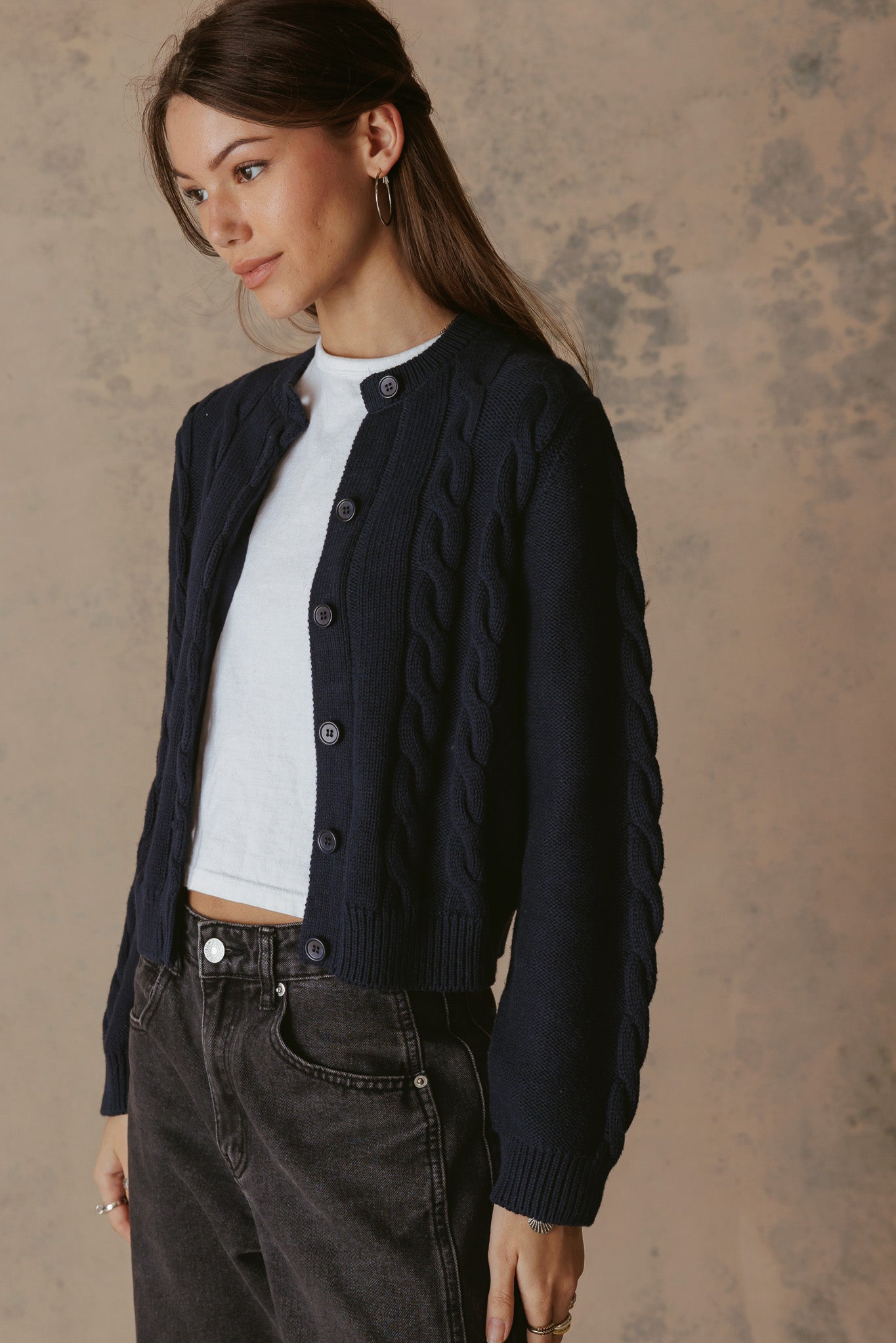 Juniper Women's Cotton Cable Cardigan