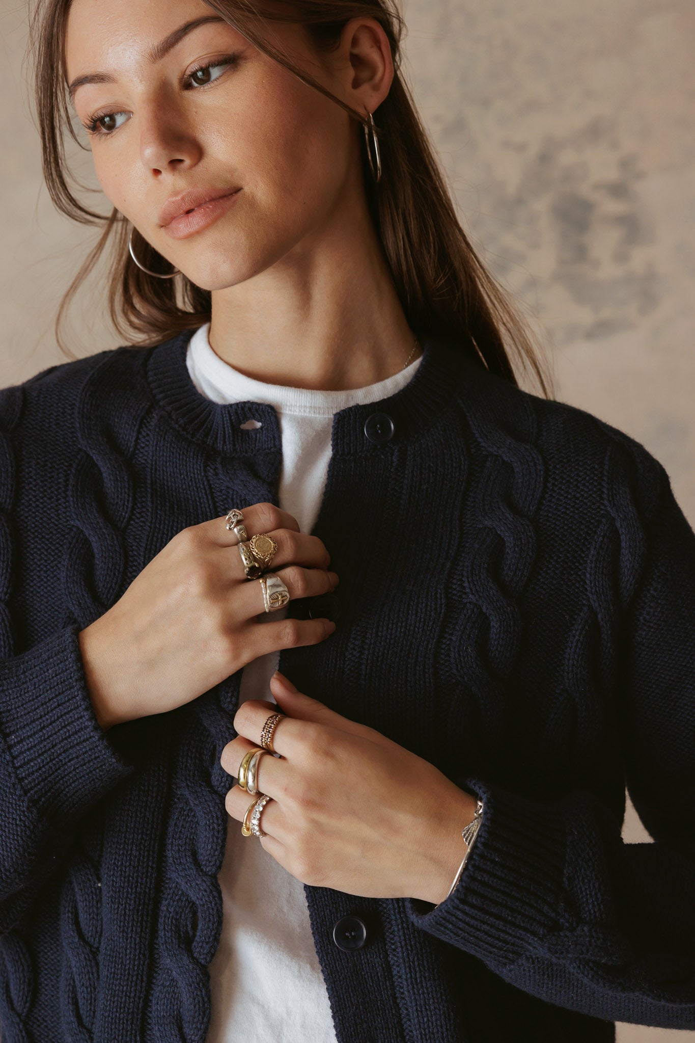 Juniper Women's Cotton Cable Cardigan