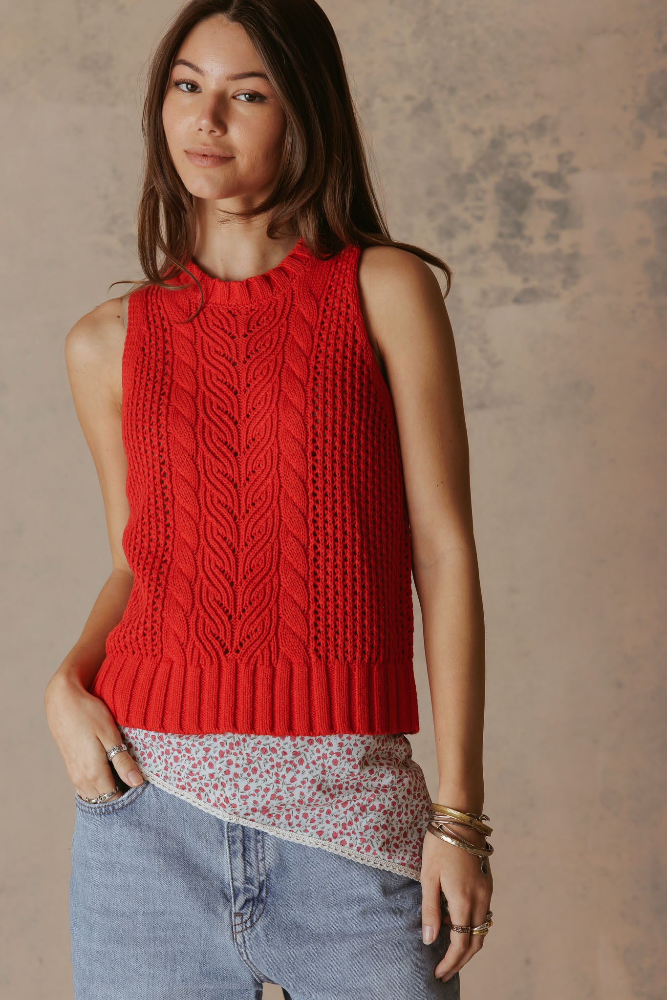 Keiko Linen Blend Texture Knit Tank