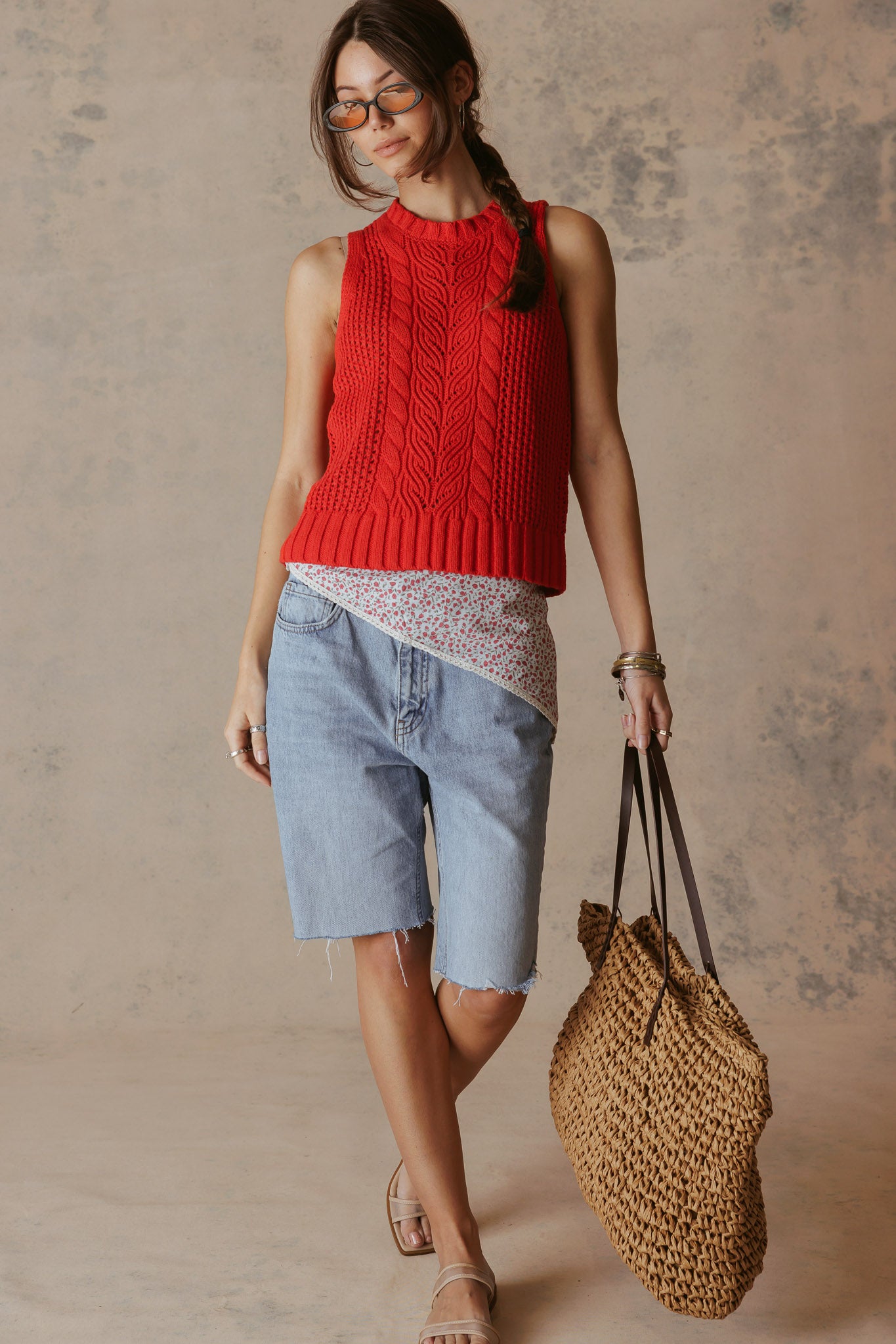 Keiko Linen Blend Texture Knit Tank