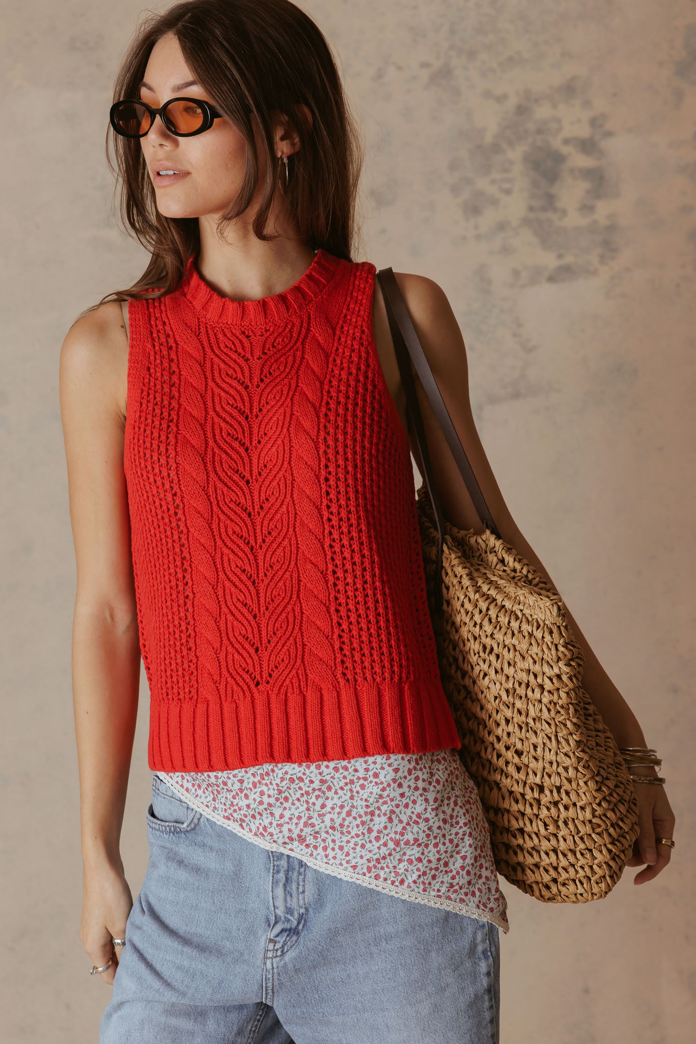 Keiko Linen Blend Texture Knit Tank
