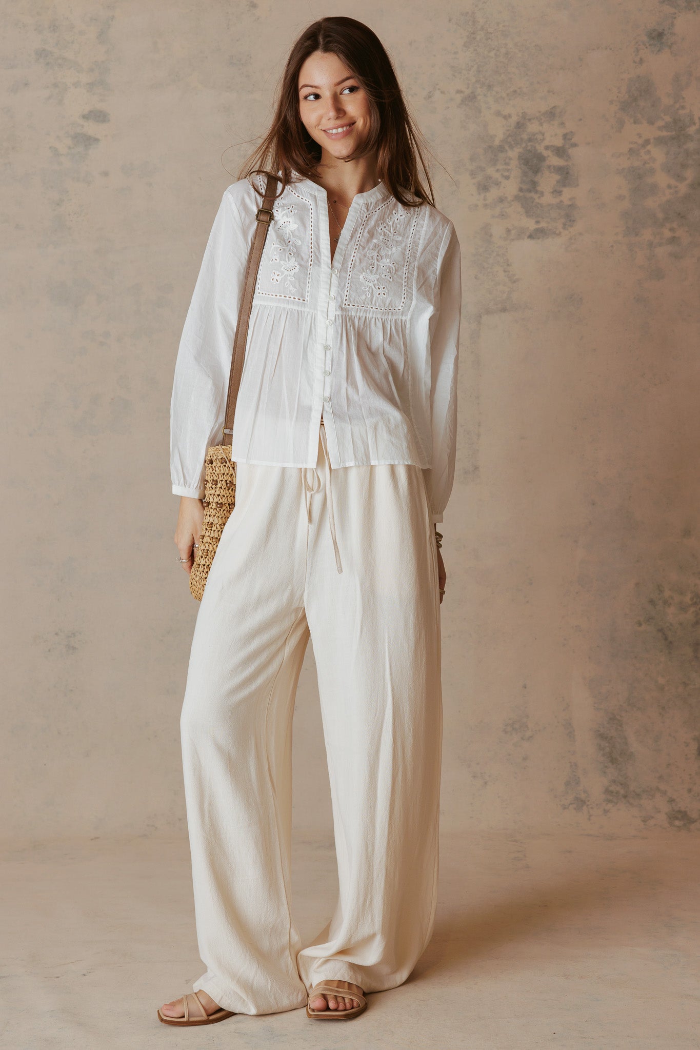 Marlee Long Sleeve Embroidered Blouse