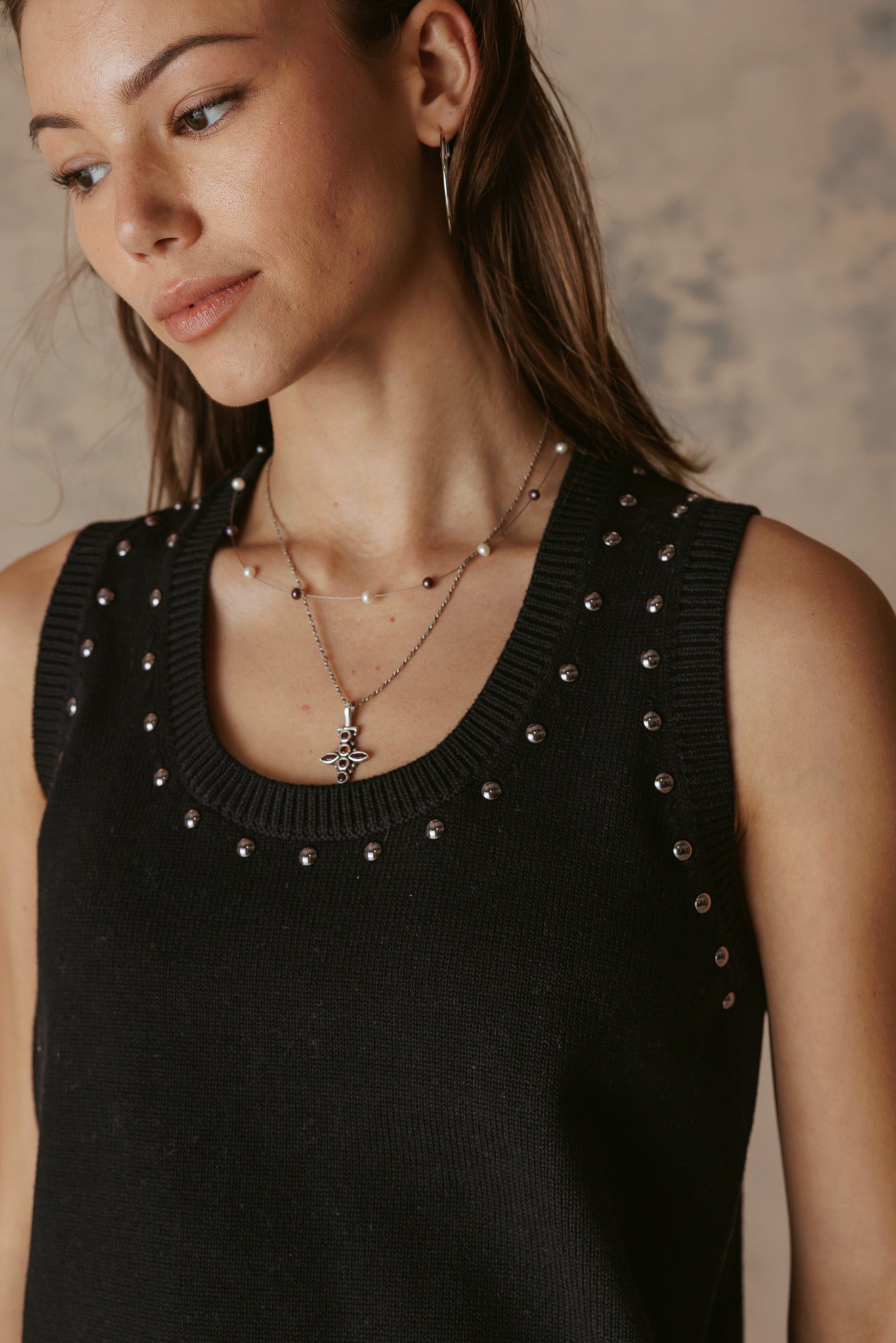 Nancy Studded Knit Tank