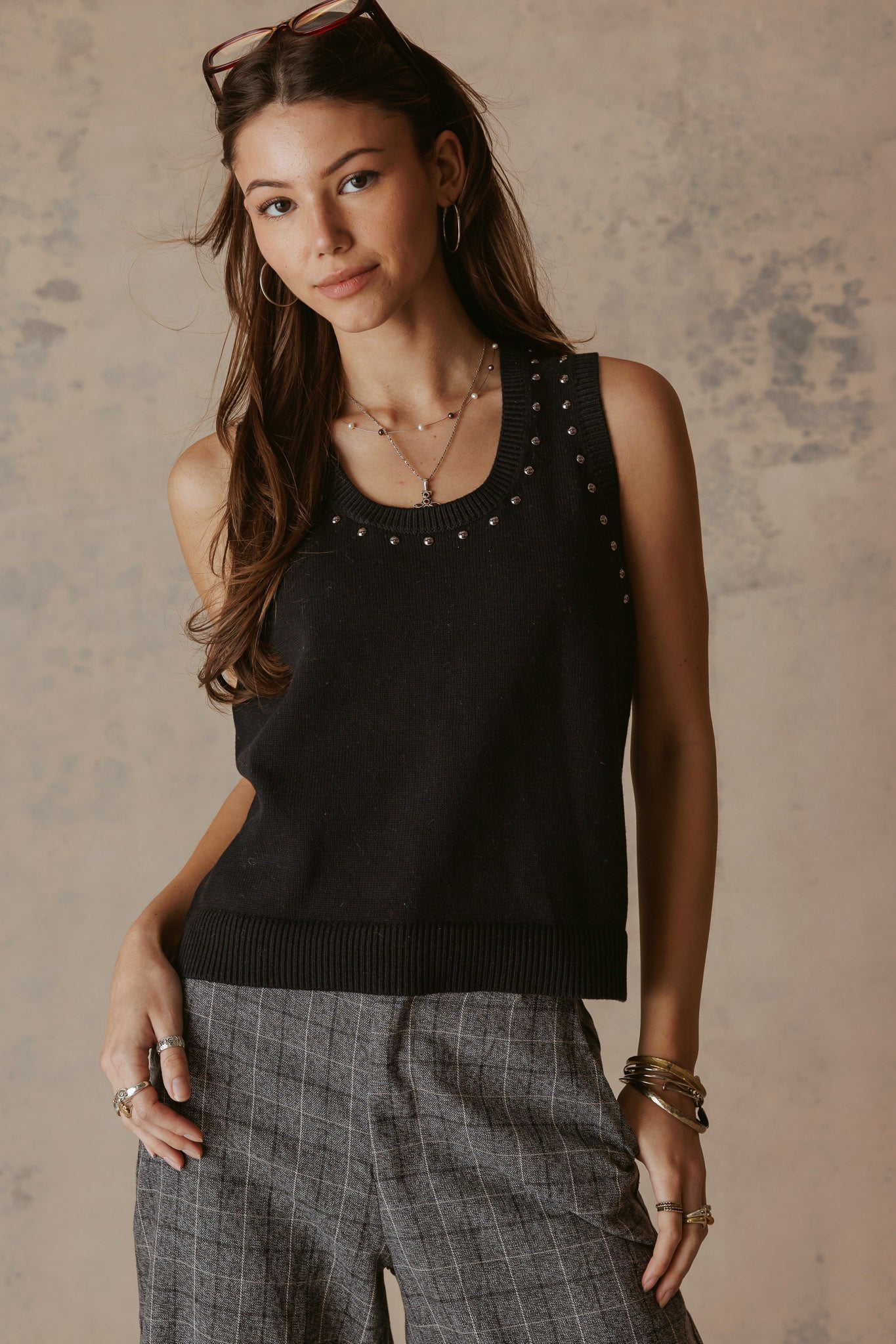 Nancy Studded Knit Tank
