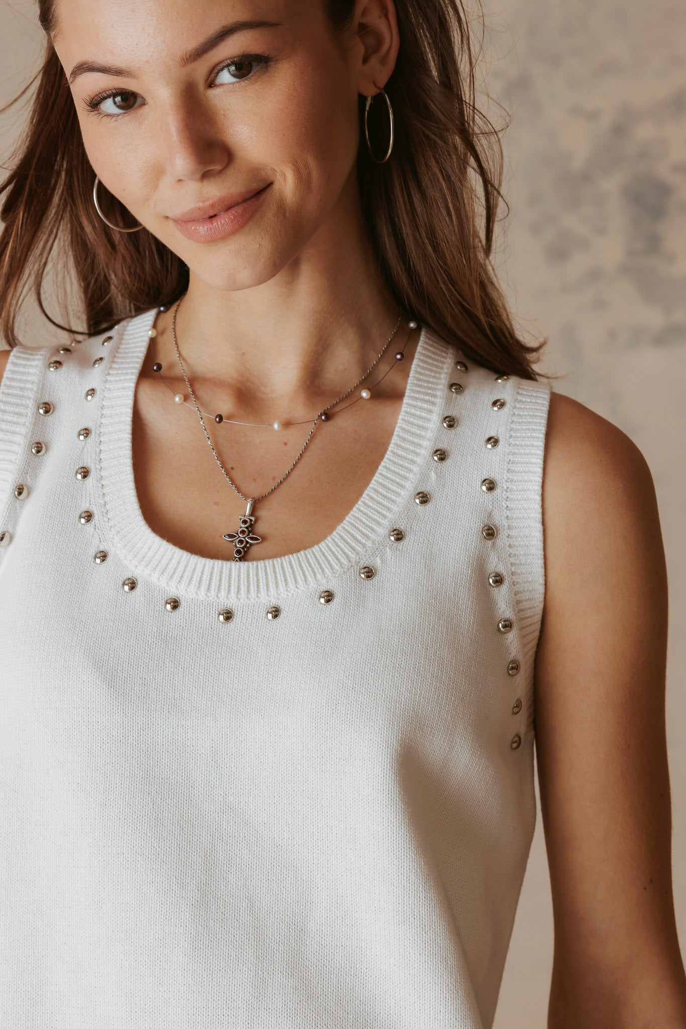 Nancy Studded Knit Tank