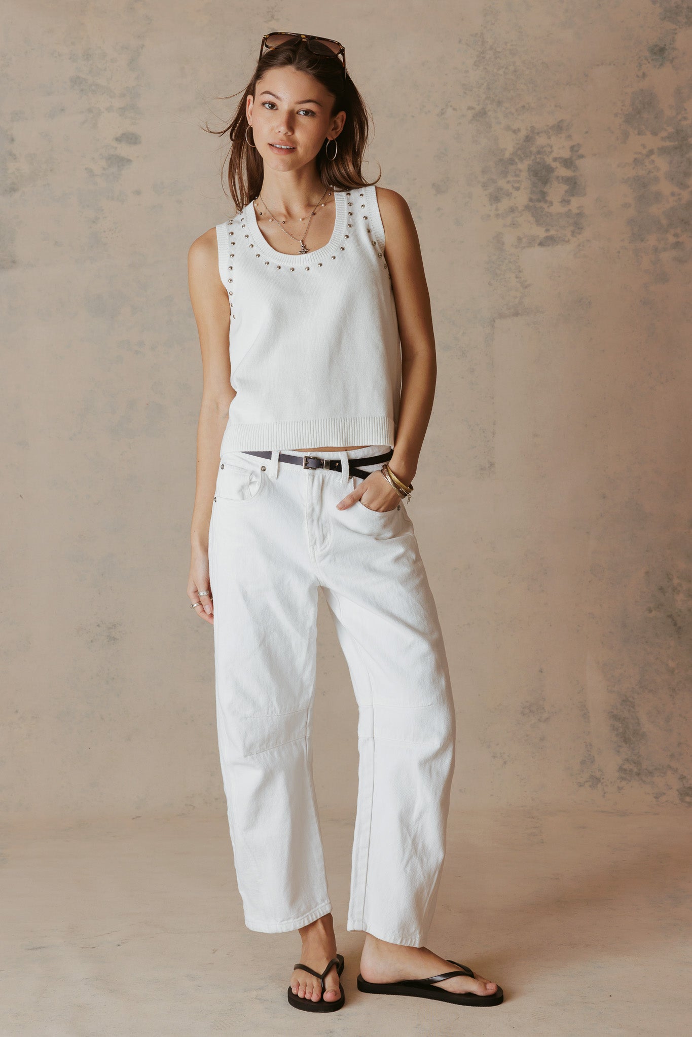 Nancy Studded Knit Tank