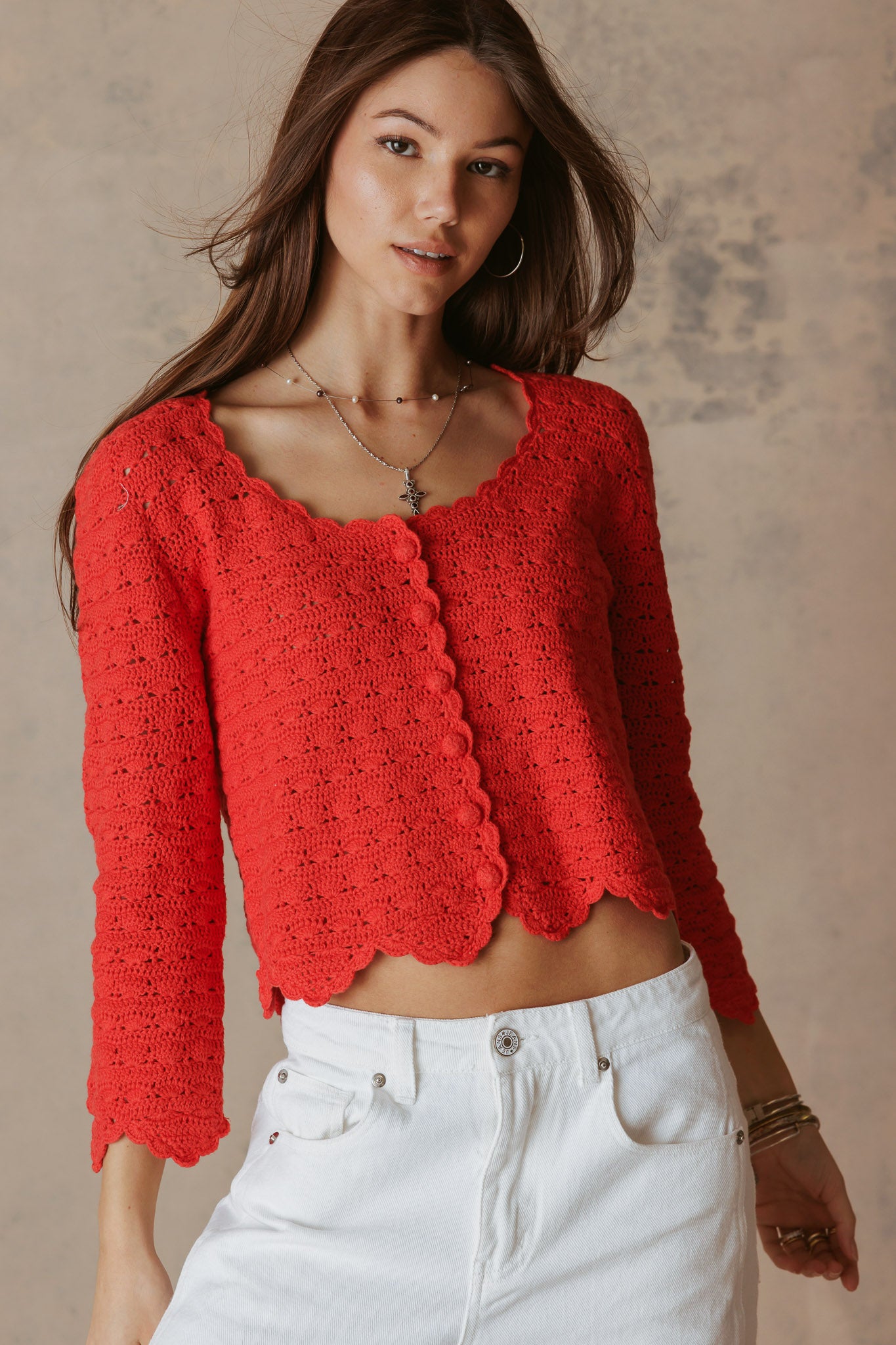 Rey Cotton Hand Crochet Cardigan