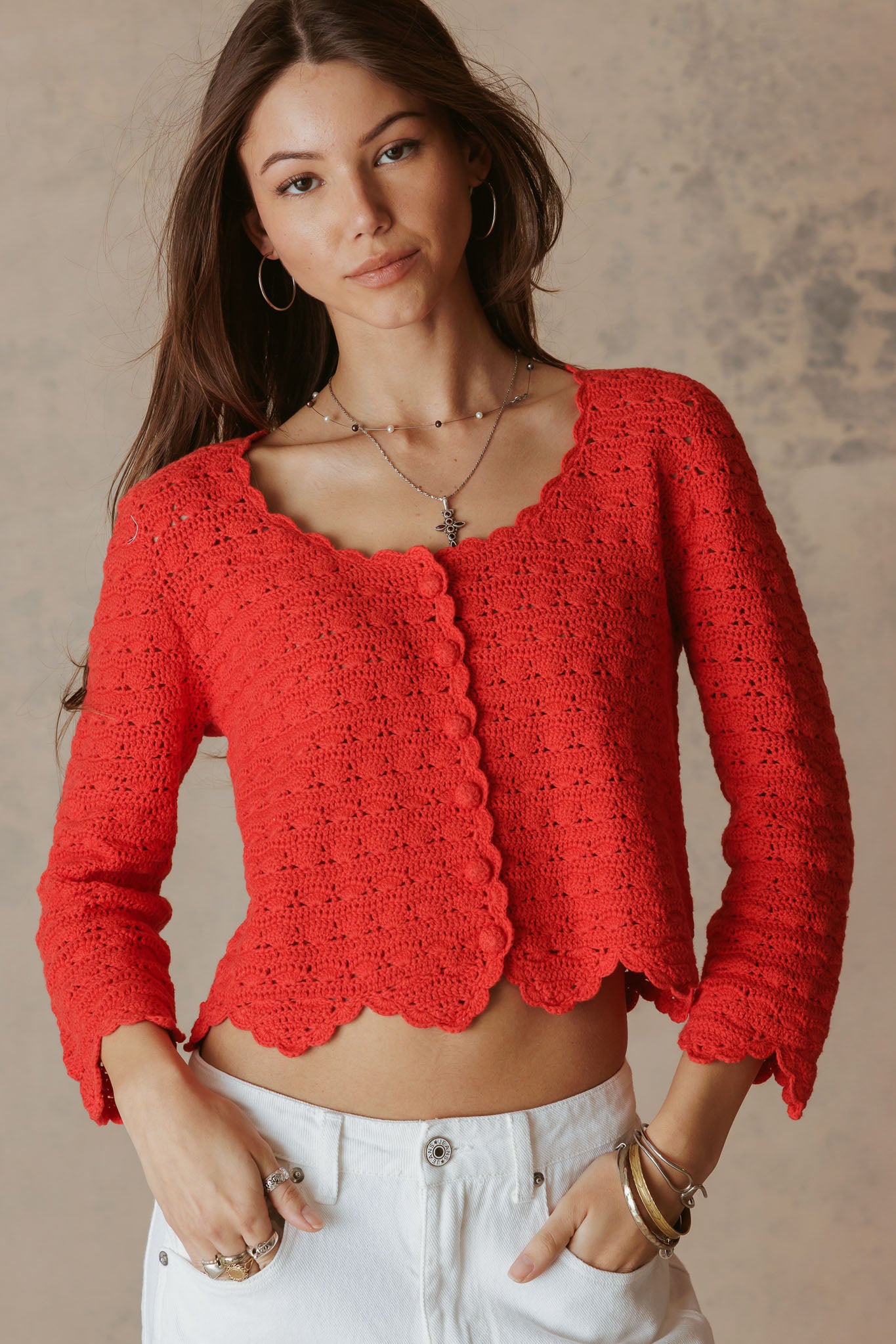 Rey Cotton Hand Crochet Cardigan