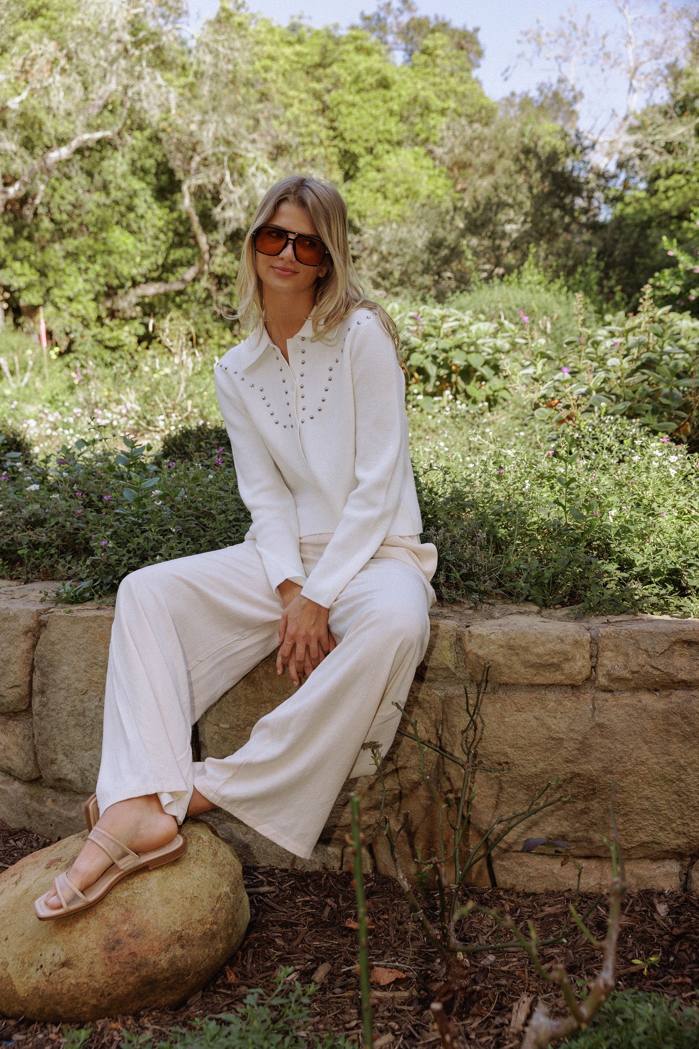 Theresa Studded Collar Knit Jacket