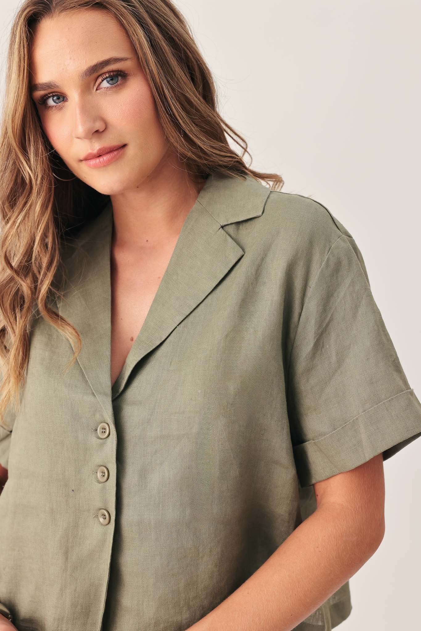Eugenia Short Sleeve Linen Shirt