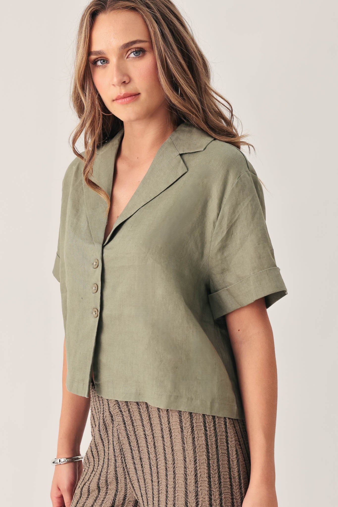 Eugenia Short Sleeve Linen Shirt