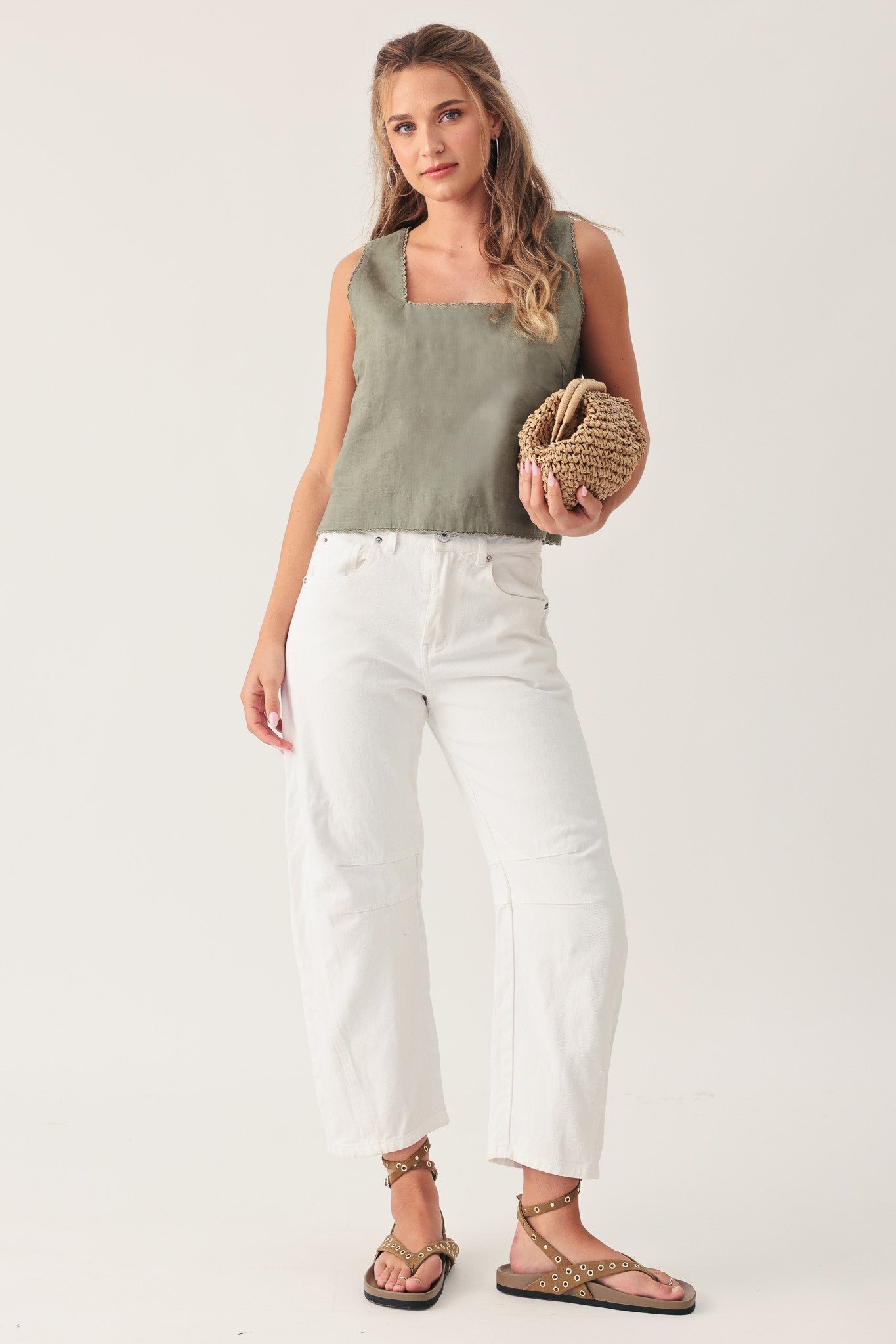Piper Square Neck Linen Tank