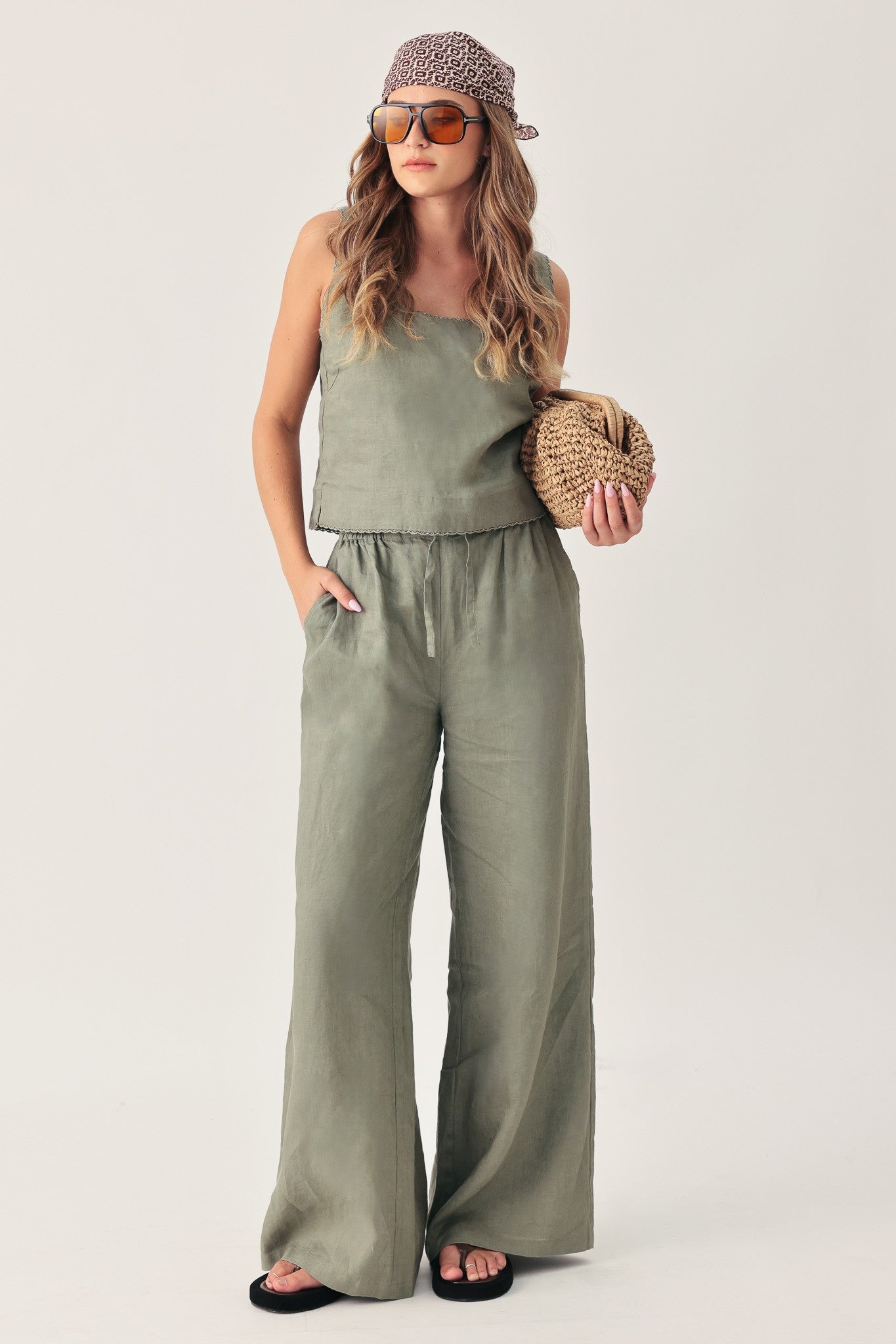 Piper Square Neck Linen Tank