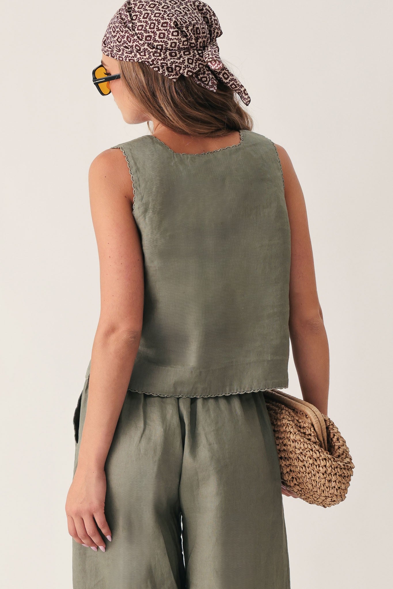 Piper Square Neck Linen Tank