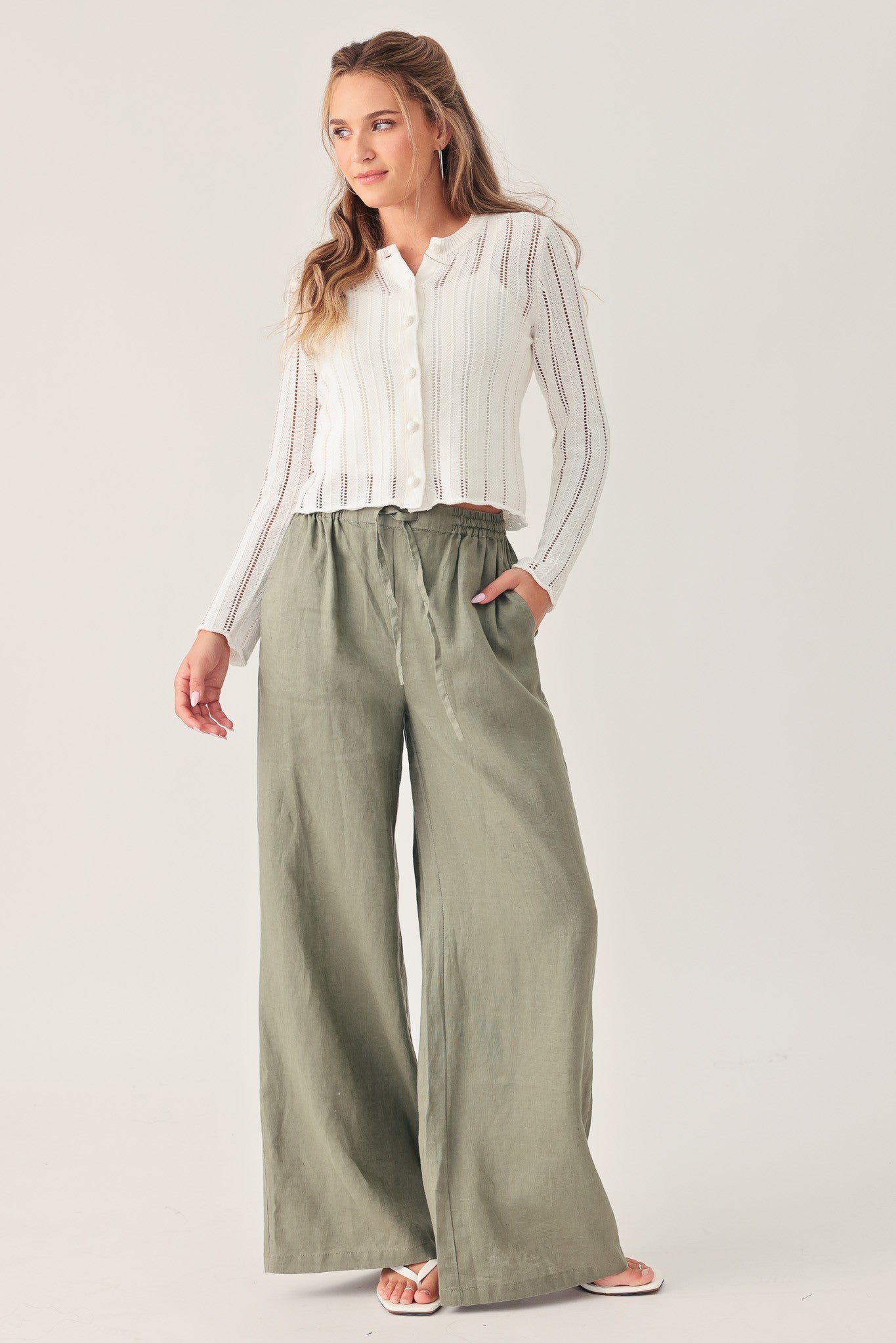 Ravello Wide Leg Linen Pant