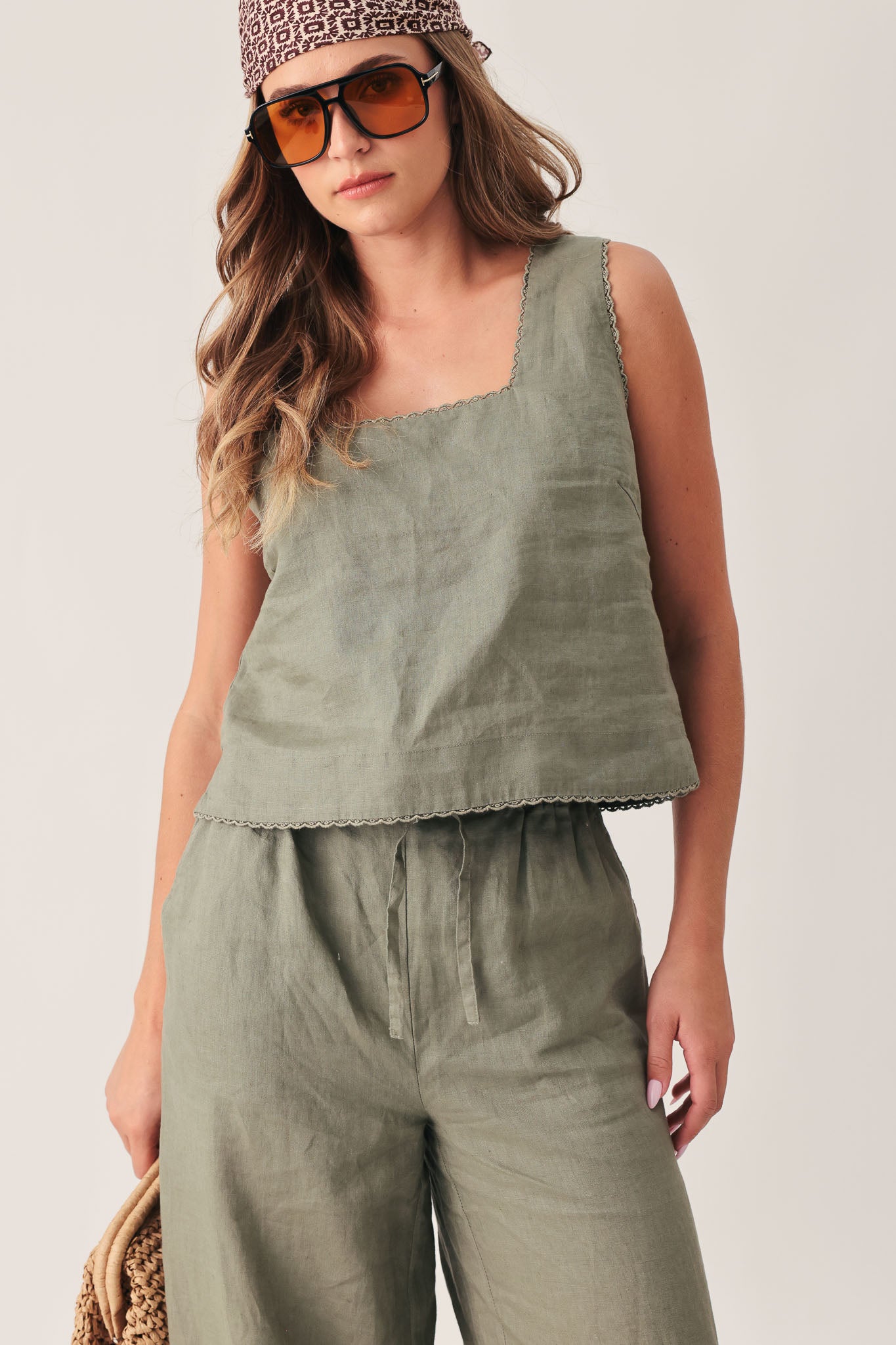 Ravello Wide Leg Linen Pant