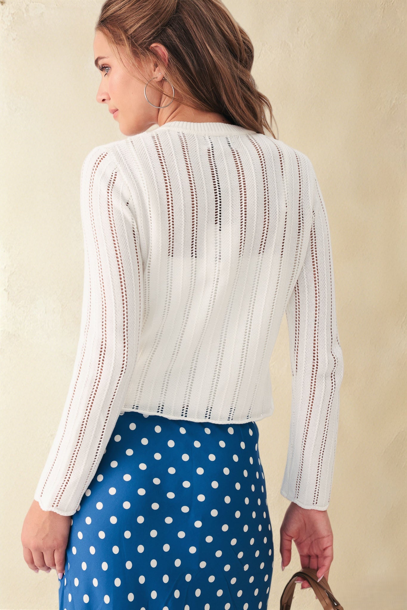 Elody Cotton Pointelled Cardigan