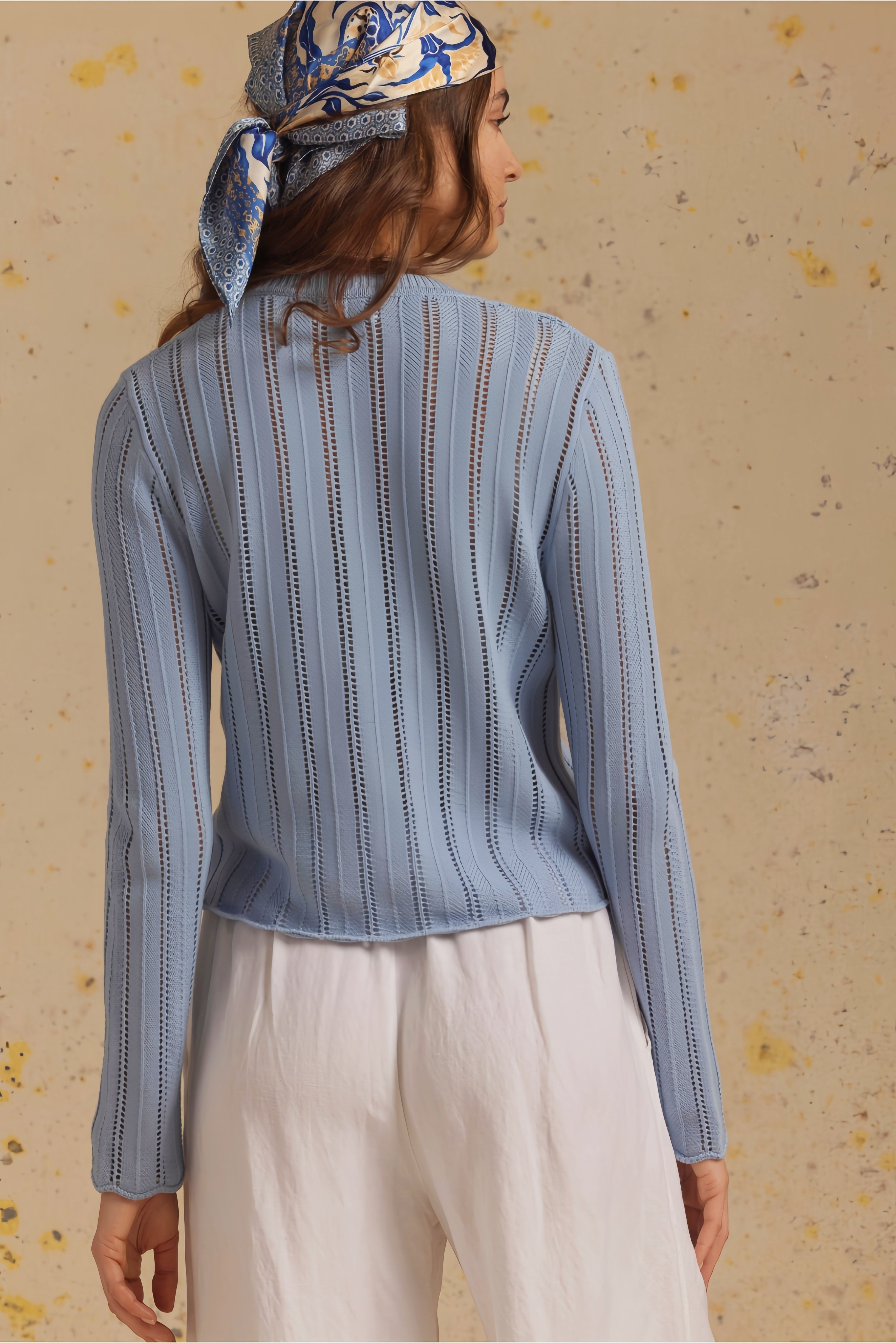 Elody Cotton Pointelled Cardigan