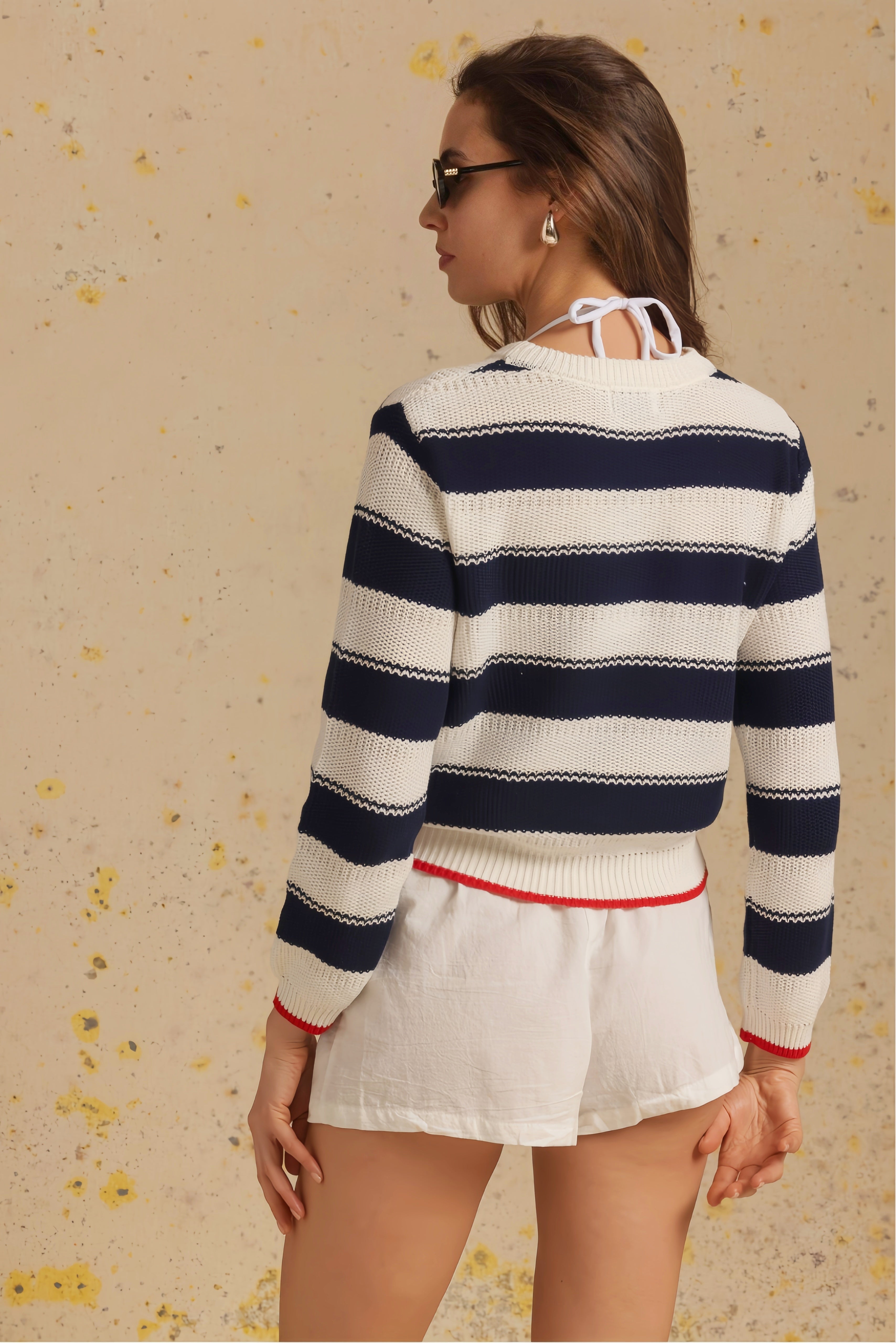 Emmie Cotton Stripe Crewneck Pullover