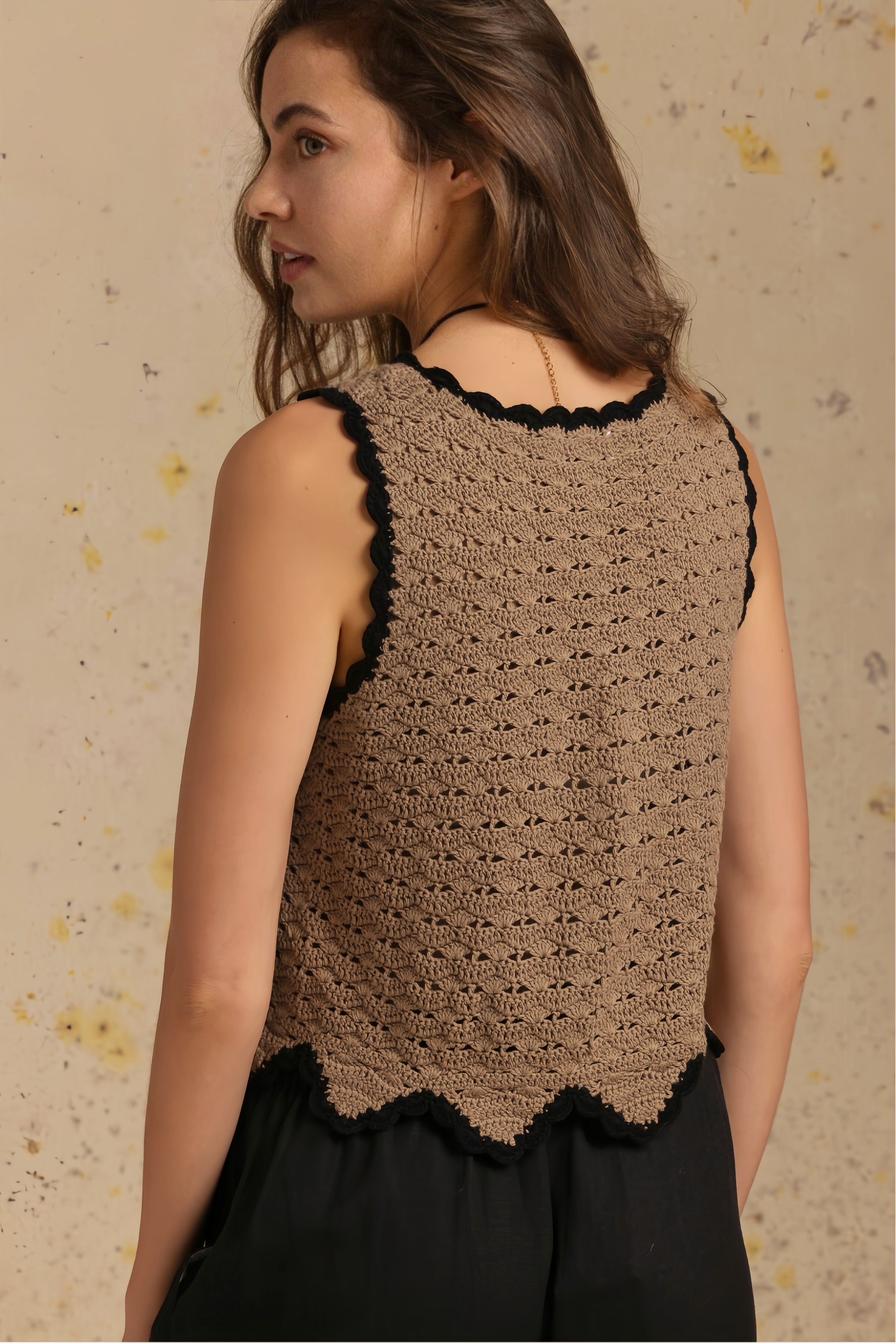 Jen Cotton Hand Crochet Button Up Tank
