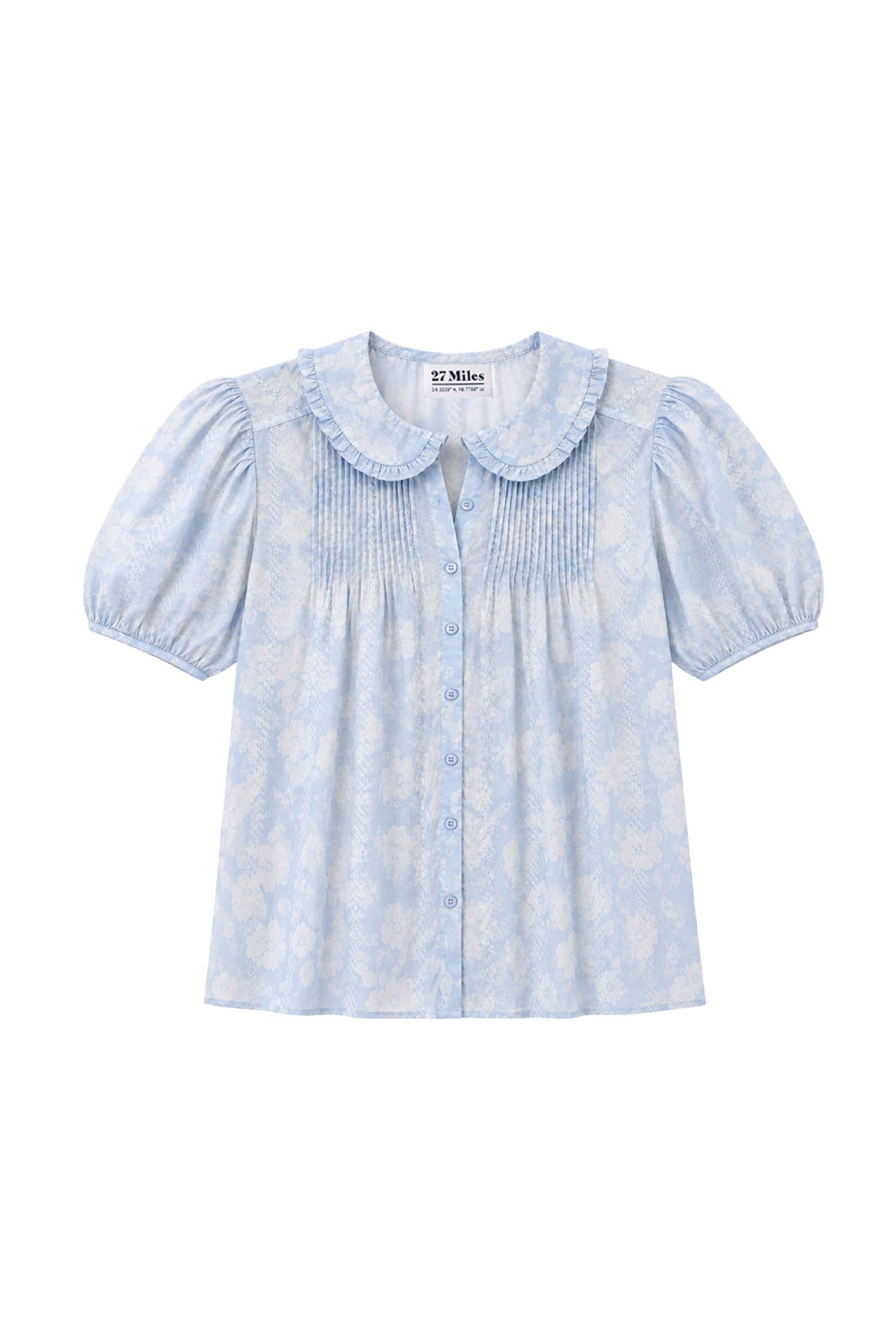 Jessa Short Sleeve Embroidered Blouse