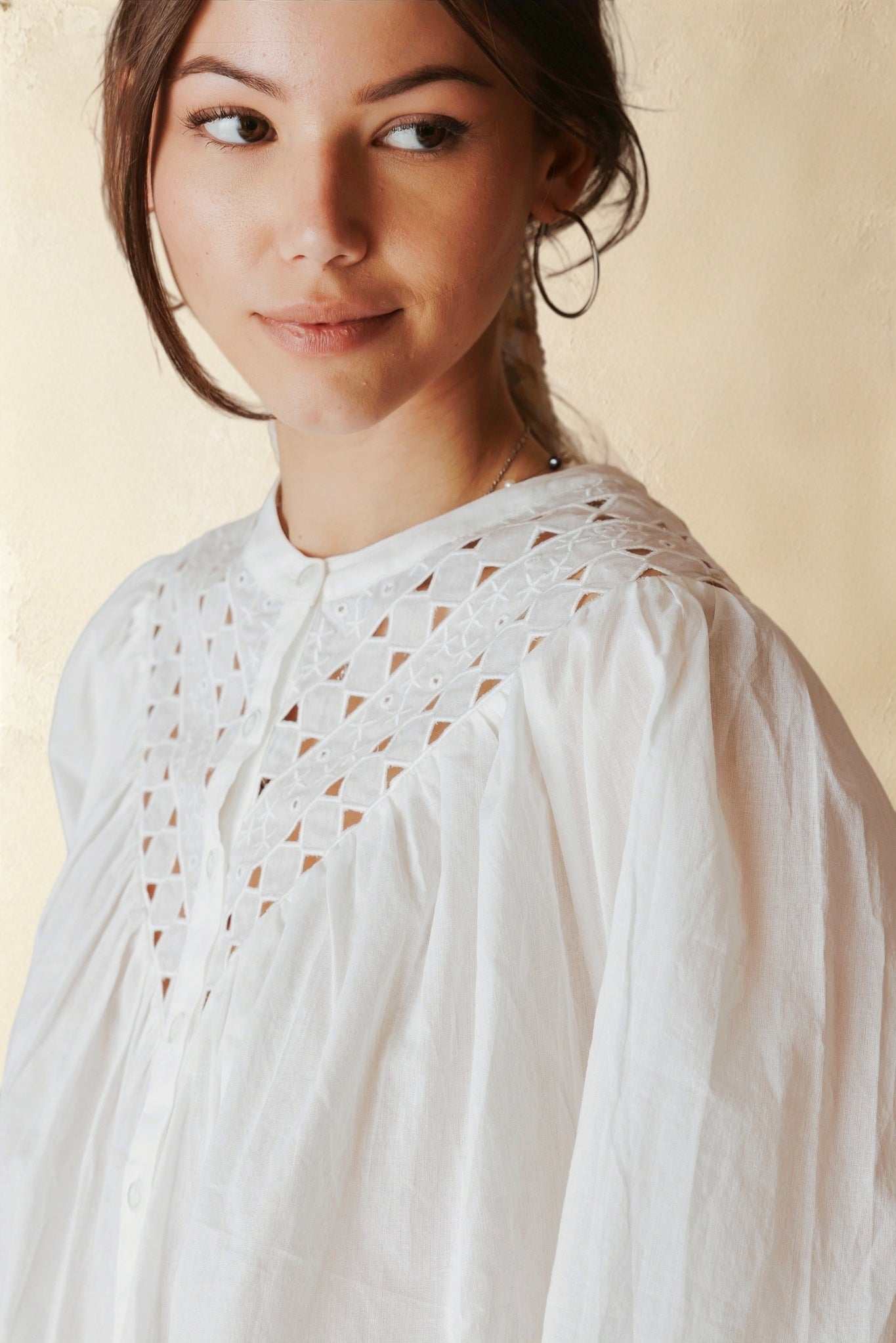 Alivia 3/4 Sleeve Embroidered Blouse