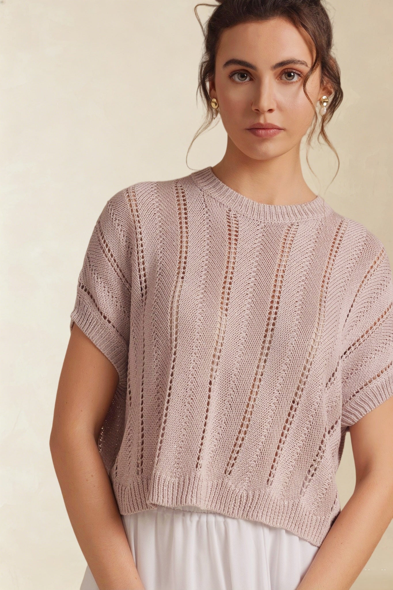 Astrid Sequin Openstitch Knit Vest