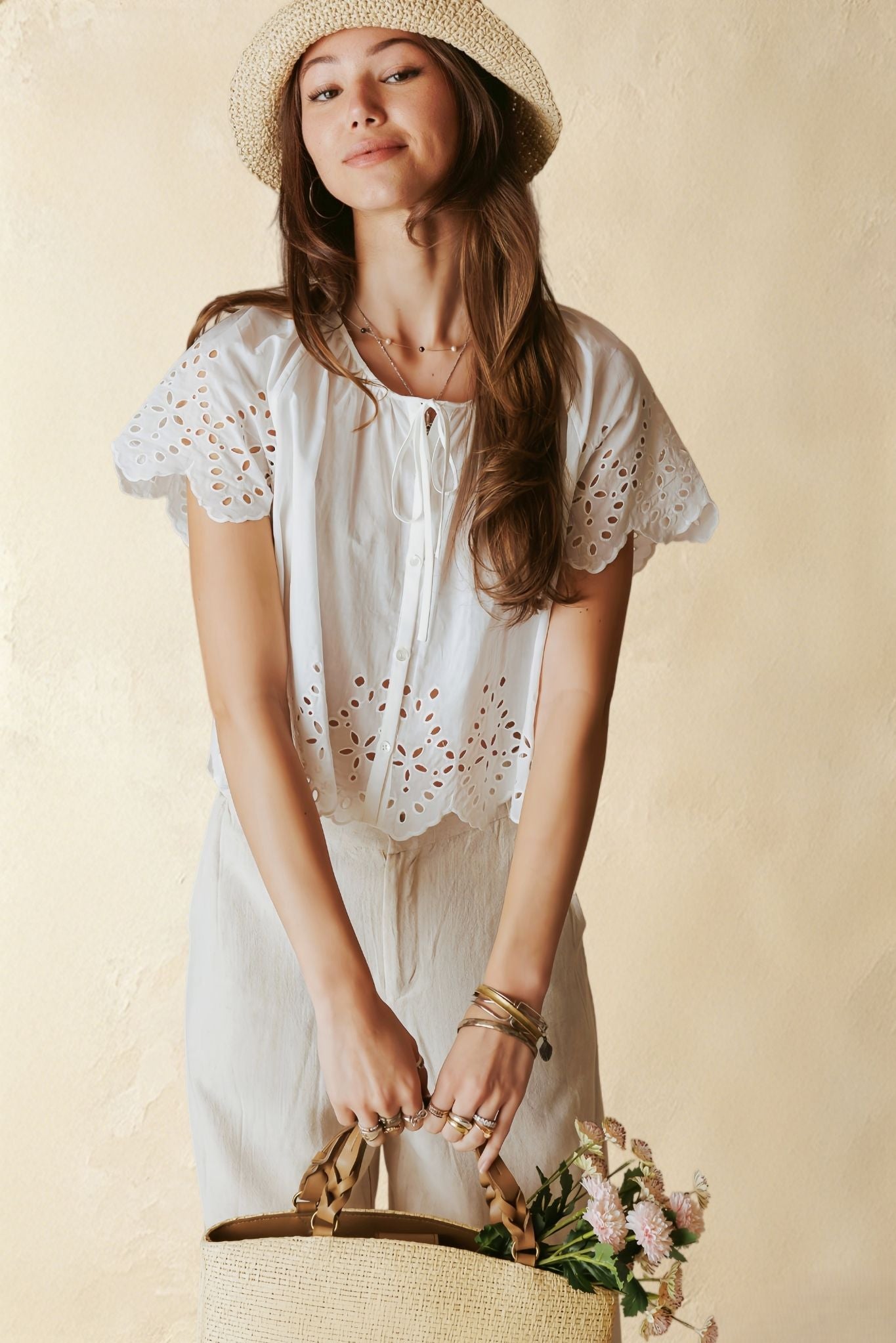 Azalea Short Sleeve Cropped Top