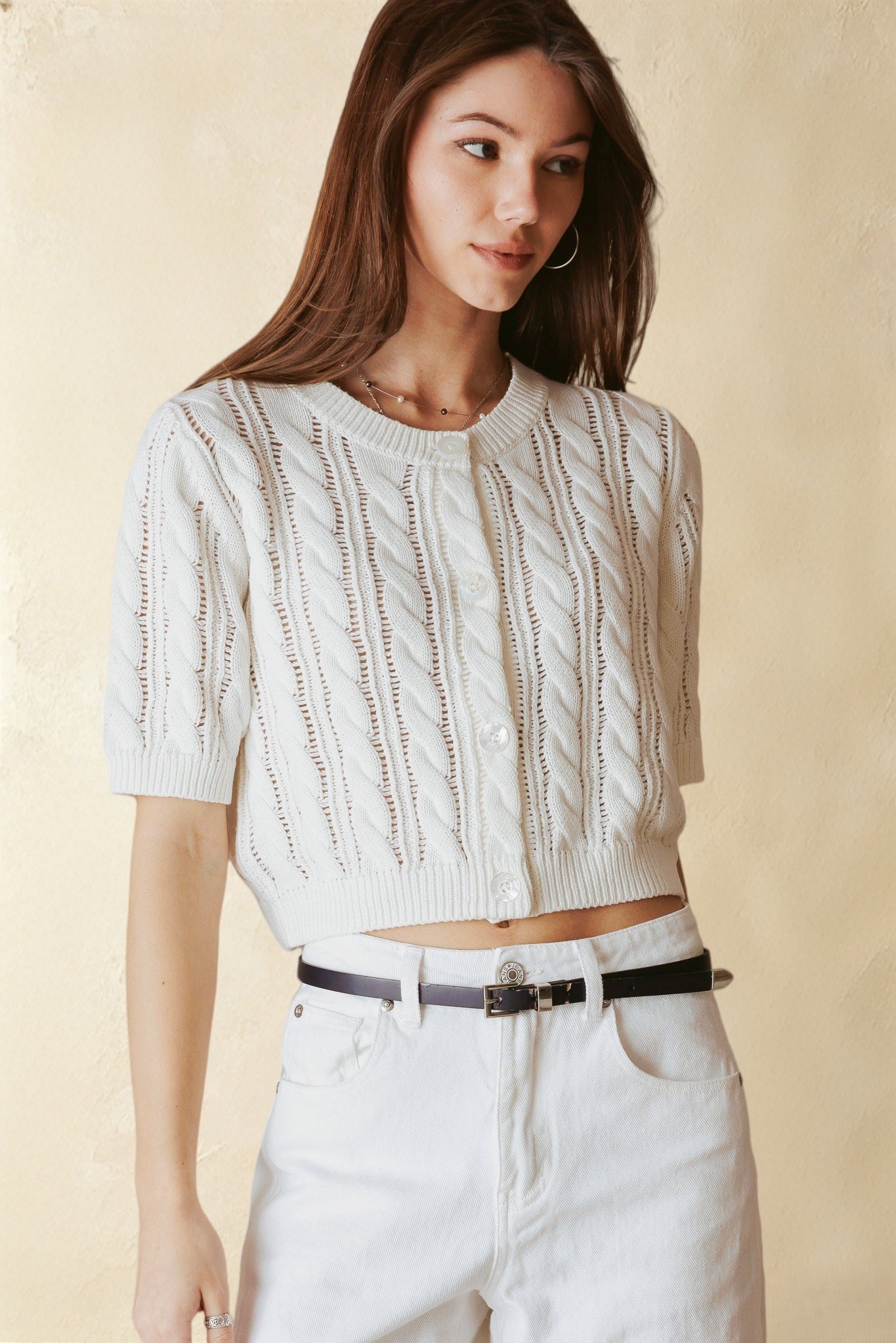 Bridey Cotton Short Sleeve Cardigan