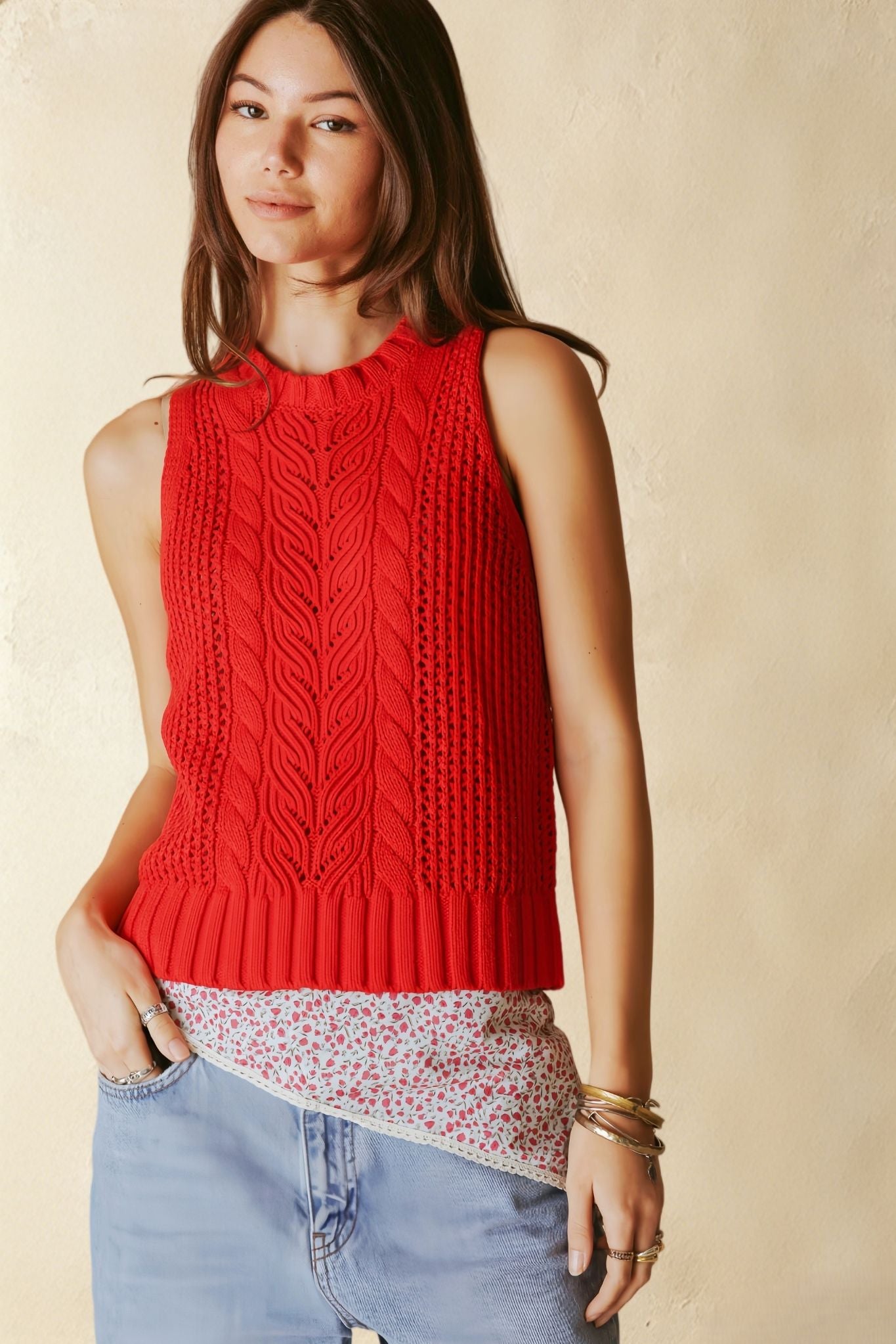 Keiko Linen Blend Texture Knit Tank