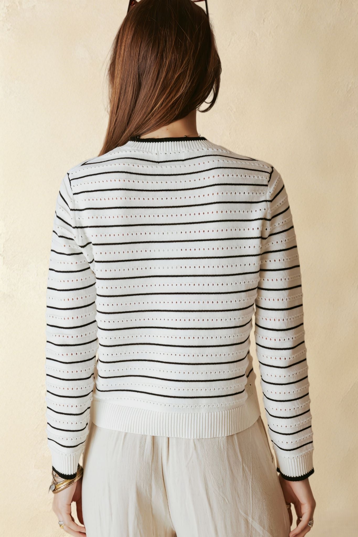 Leah Cotton Striped Crew