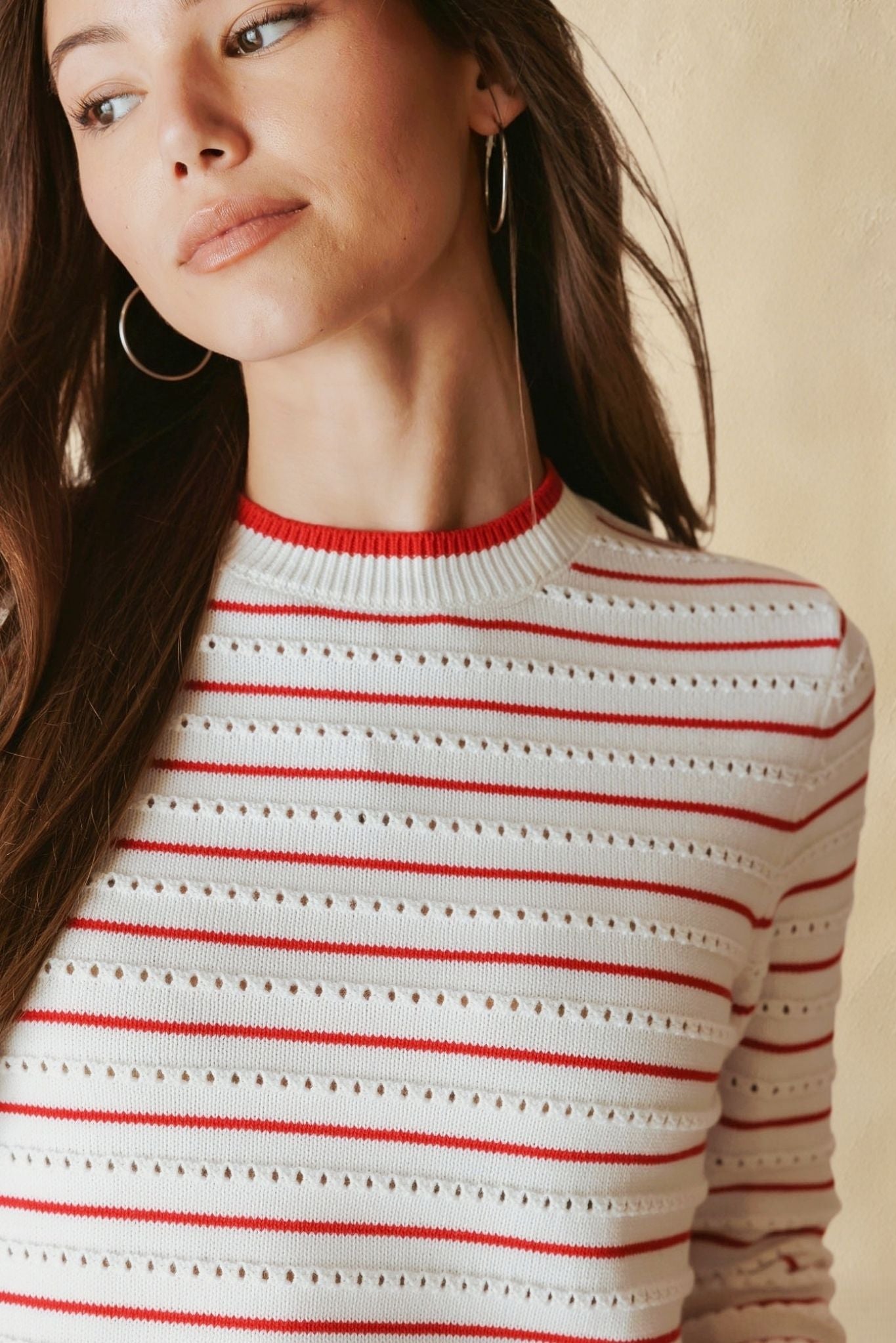 Leah Cotton Striped Crew