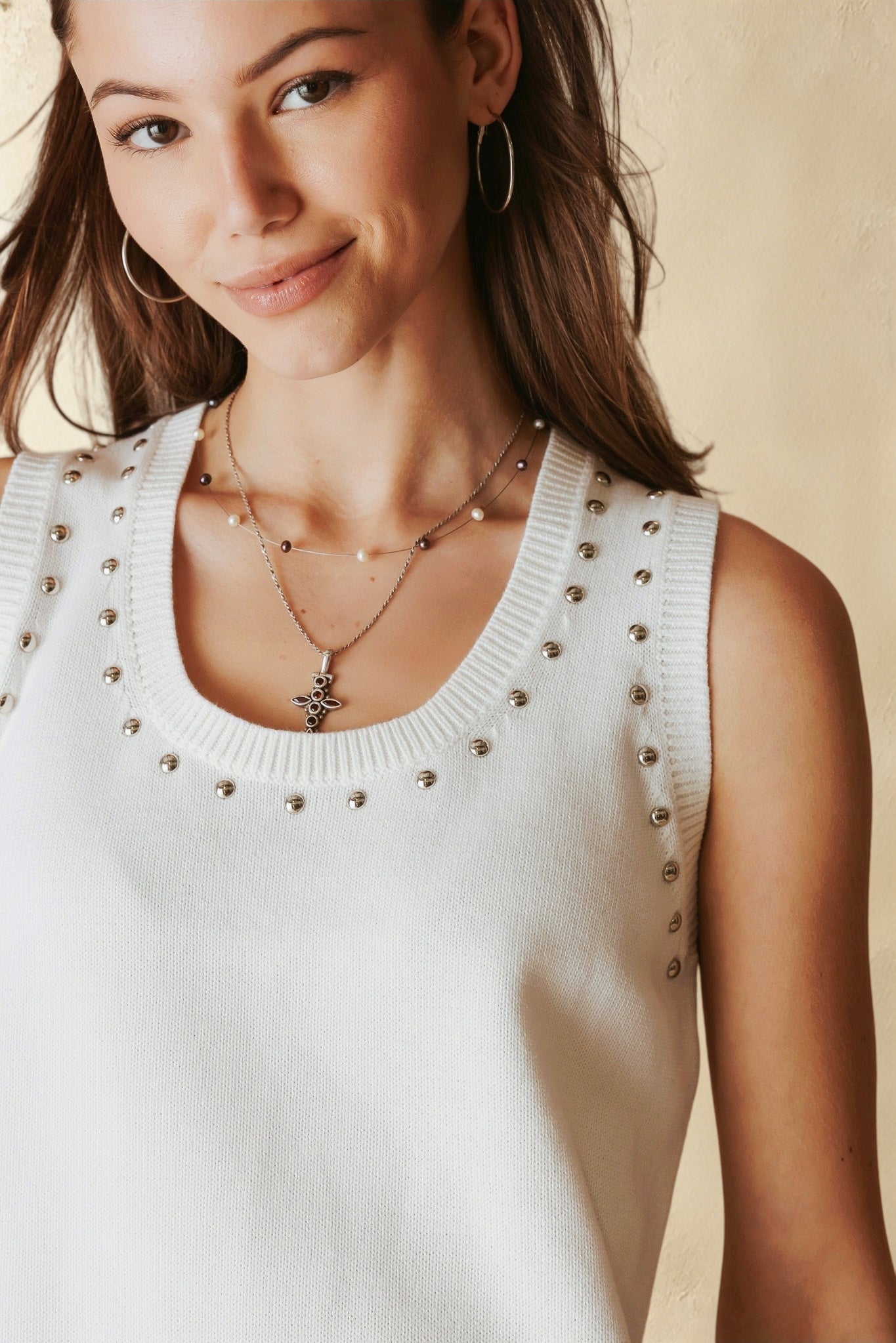 Nancy Studded Knit Tank