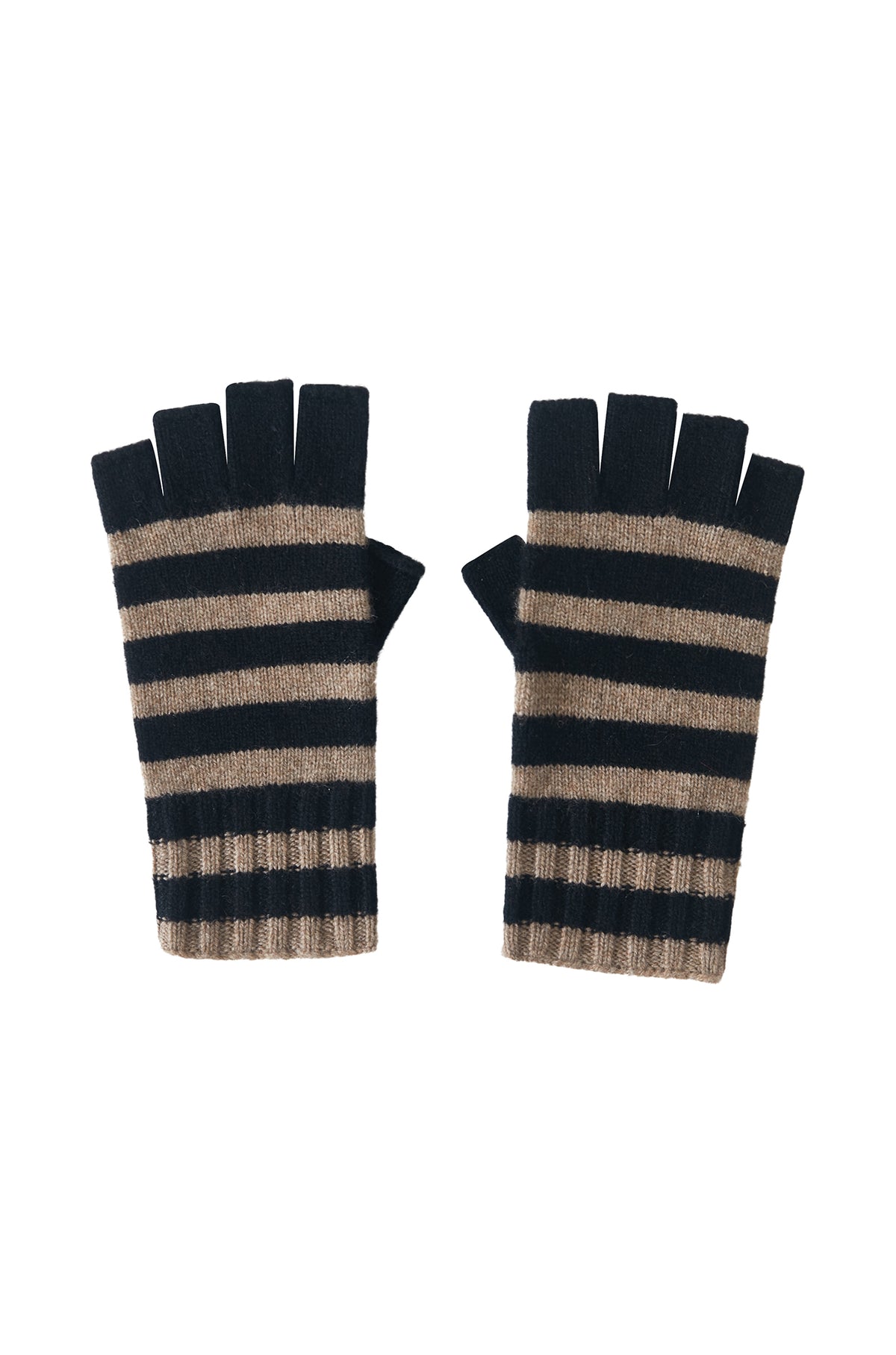 Elsa Gloves Cashmere Striped Fingerless Gloves