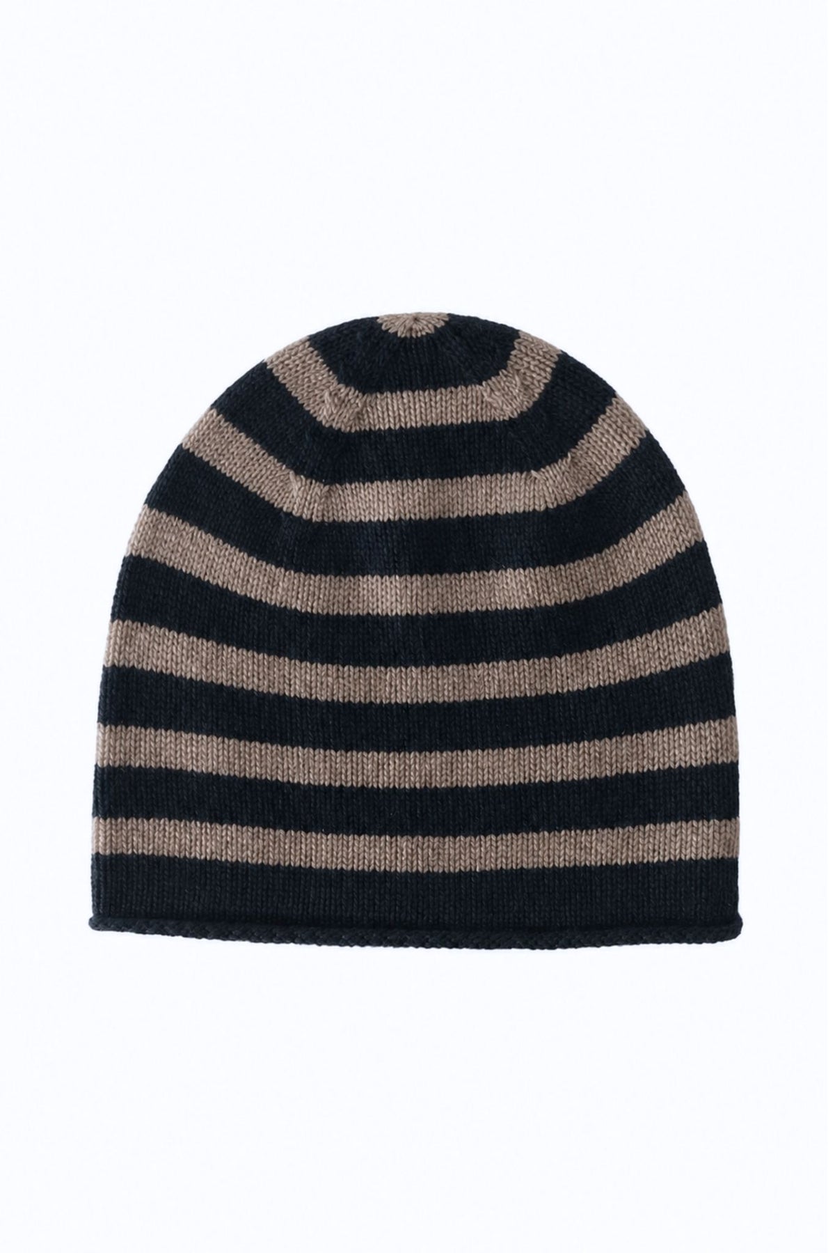 Elsa Beanie Cashmere Contrast-Stripe Beanie
