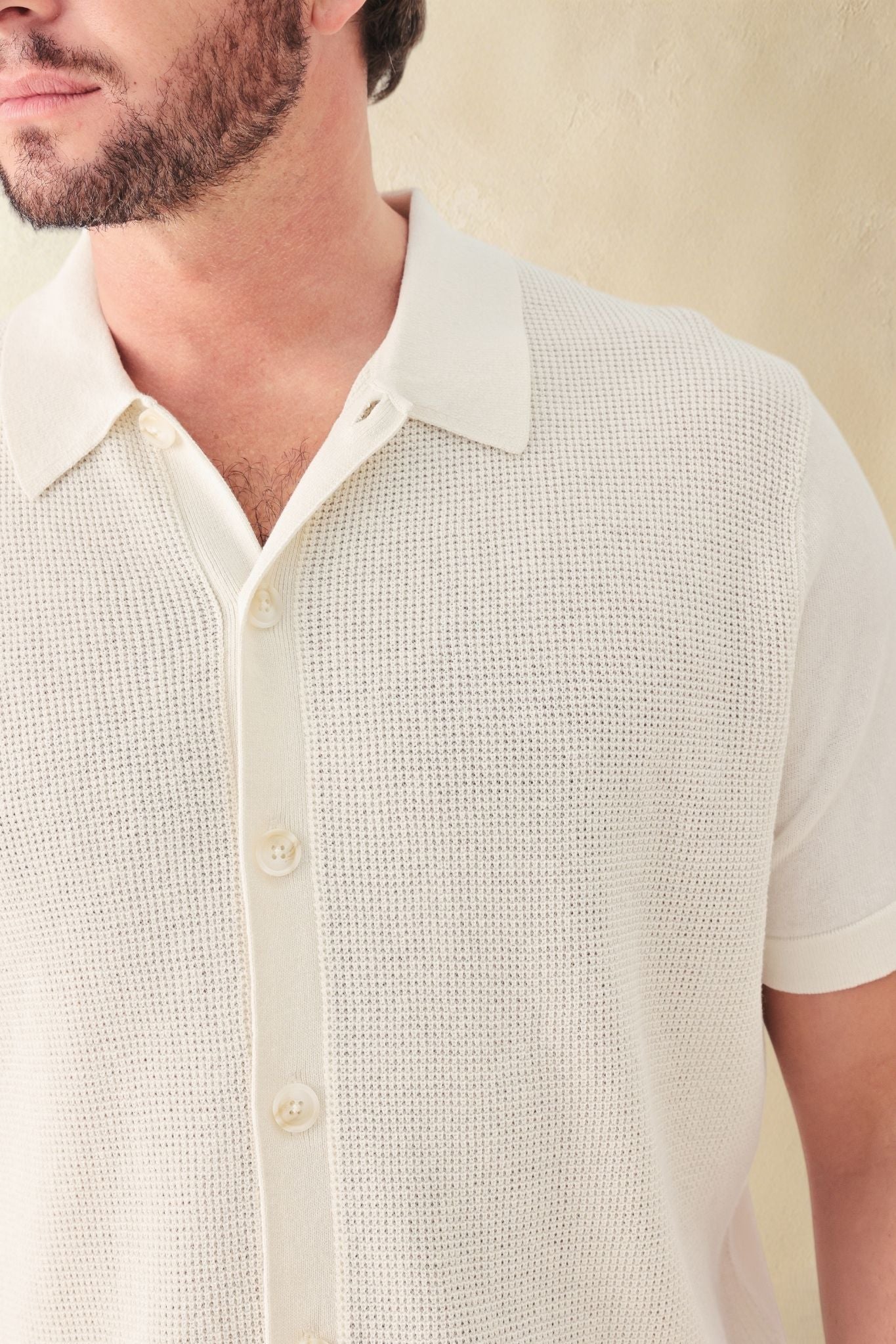 Pietro Silk Linen Blend Short Sleeve Collar Button UP