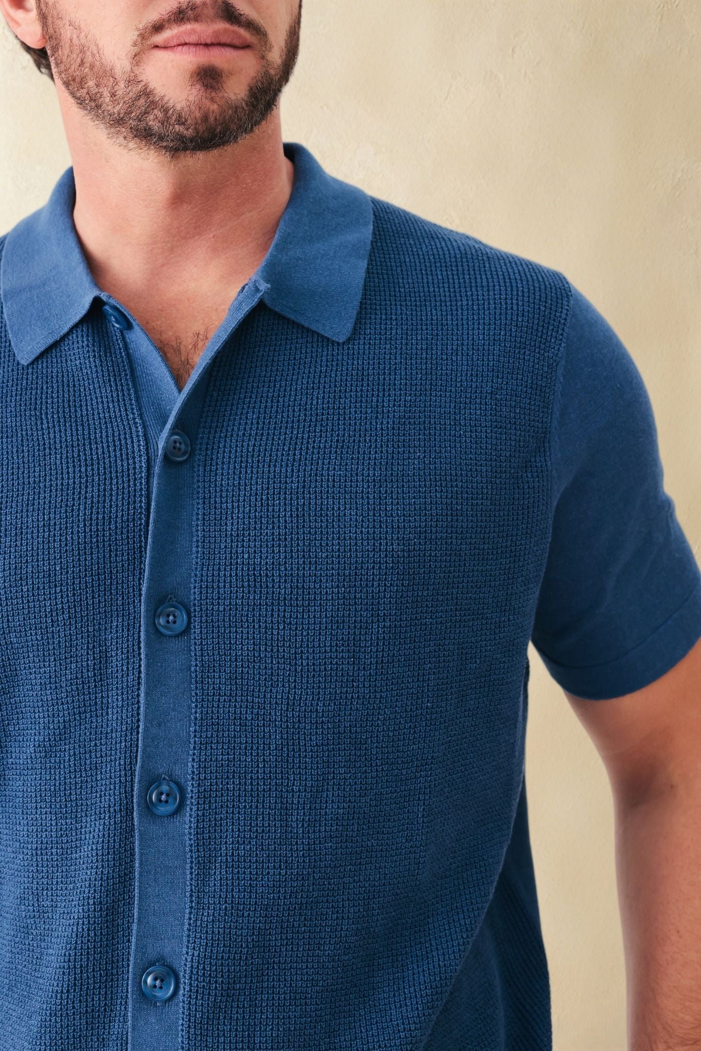 Pietro Silk Linen Blend Short Sleeve Collar Button UP